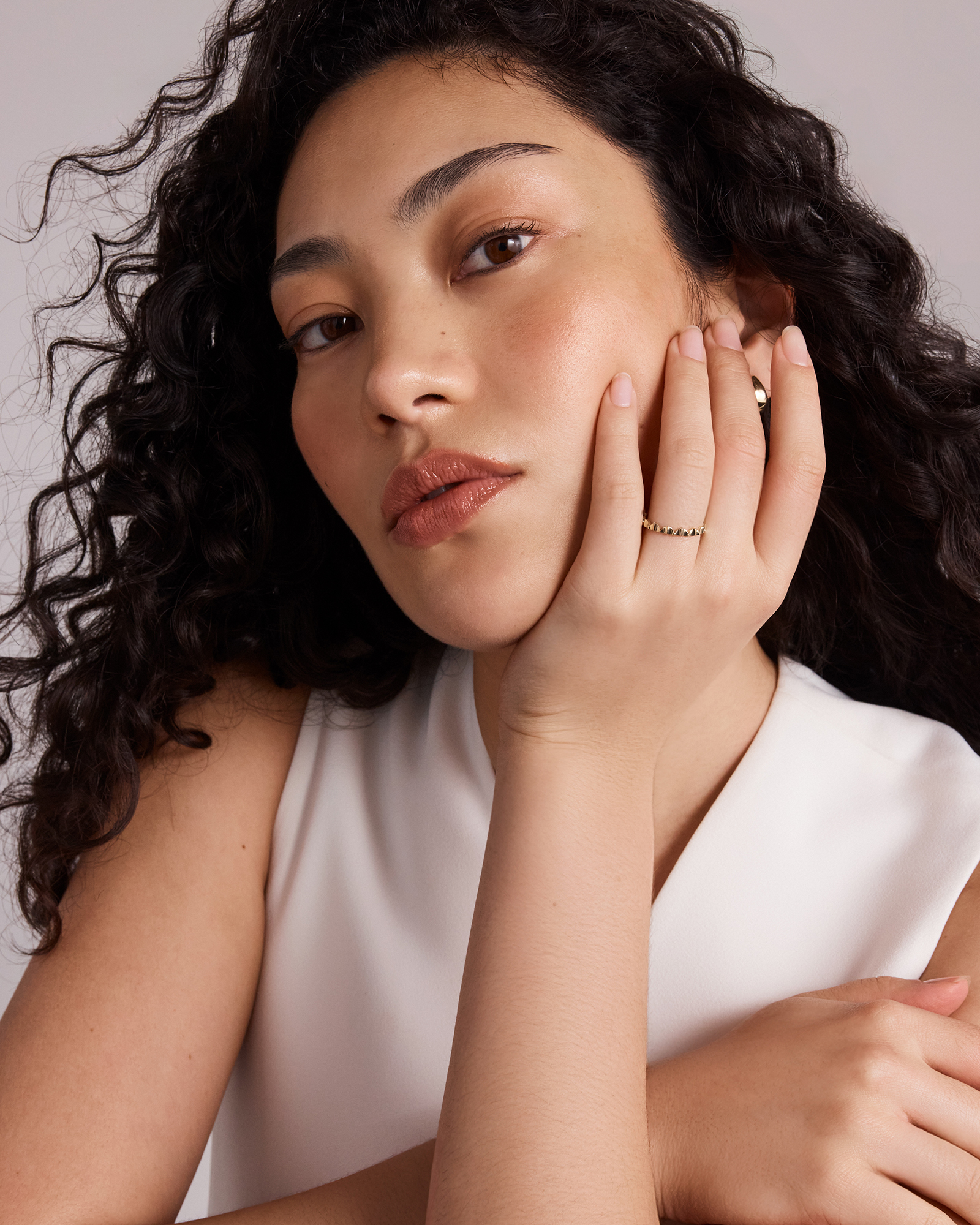 Bague Courbée Signature Connect en Or Rose 10 kt