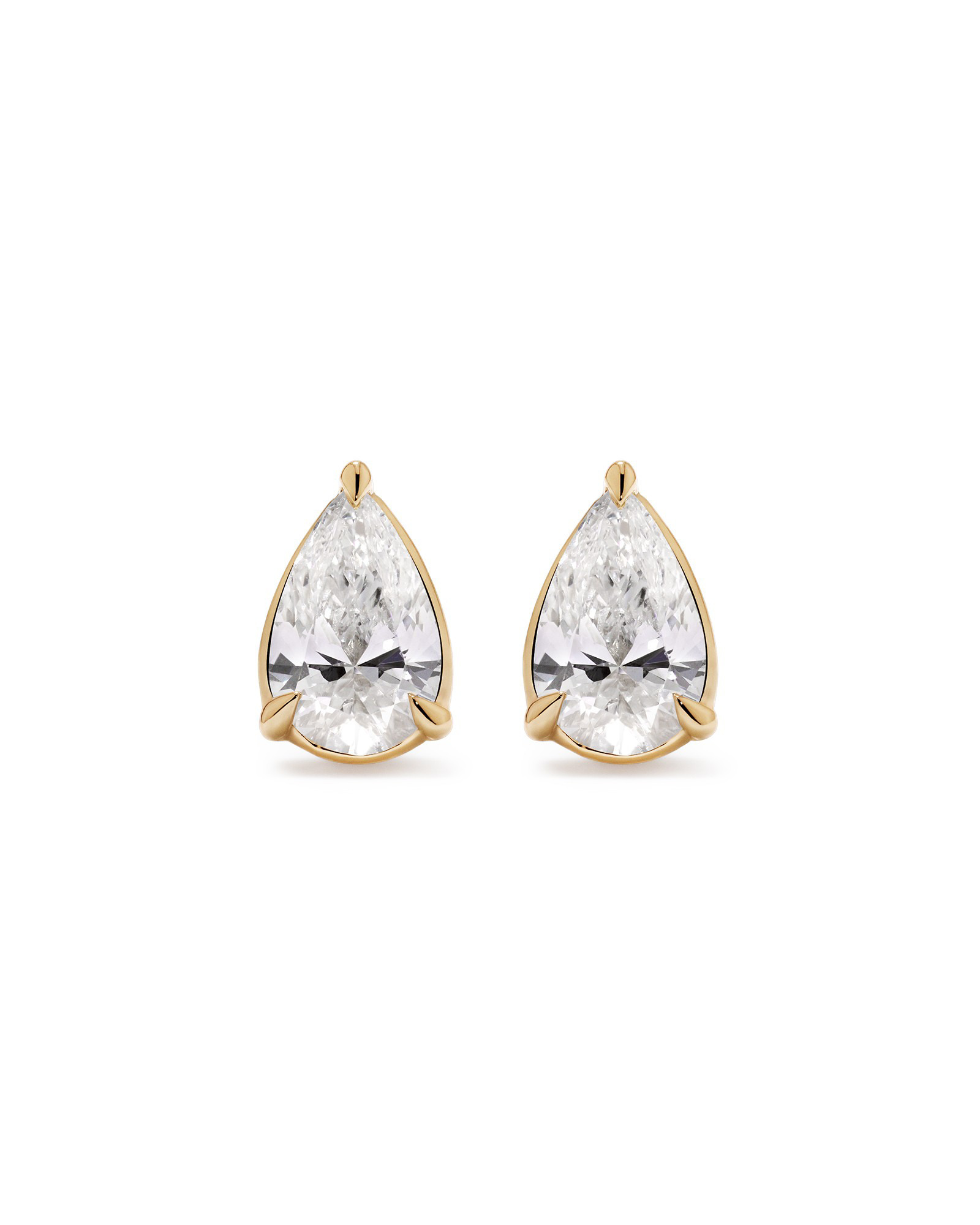 0.64 Carat TW Laboratory-Grown Diamond Pear Pendant and Earrings Box Set in 10kt Yellow Gold
