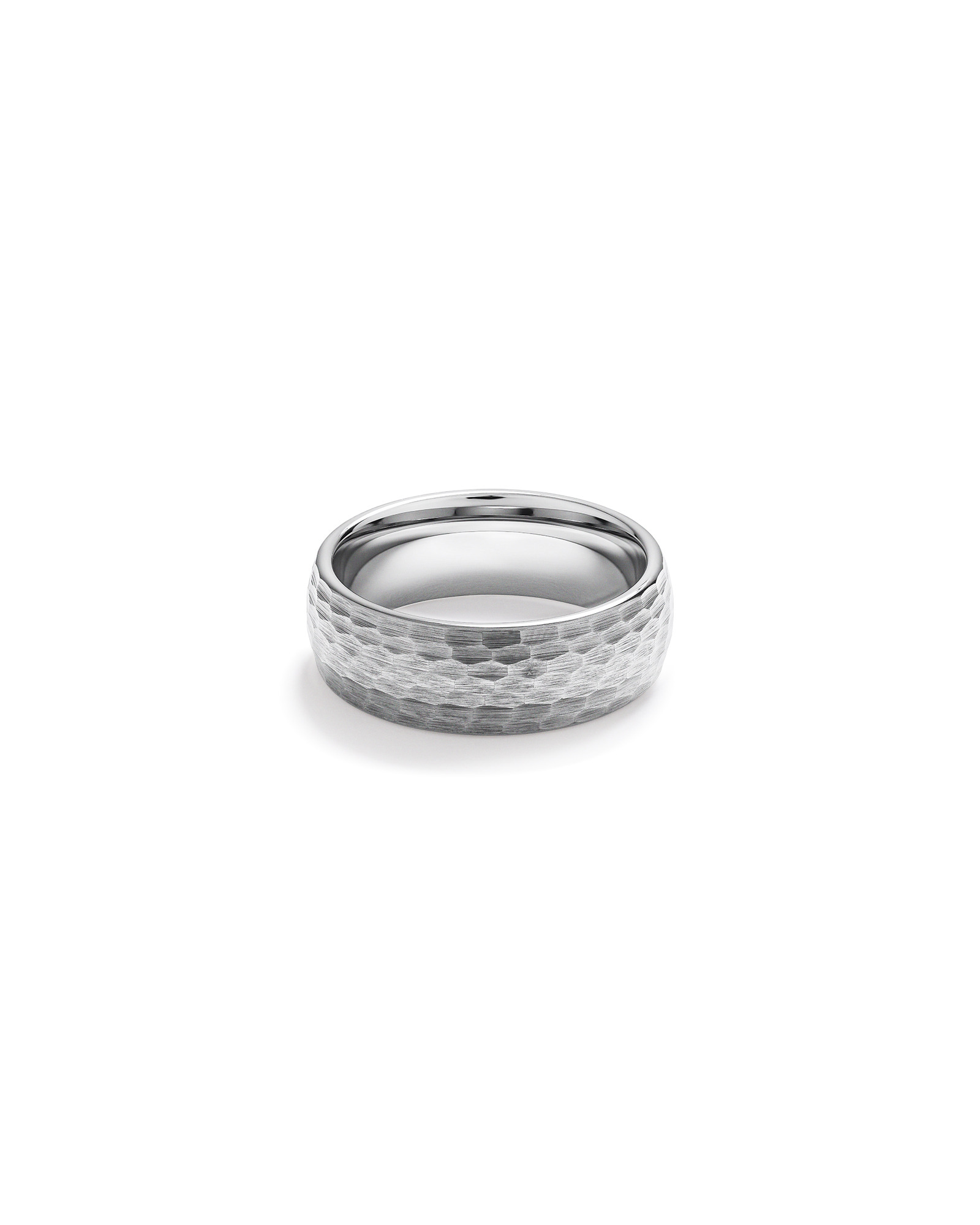 8 mm Bague de mariage martelée en tungstène