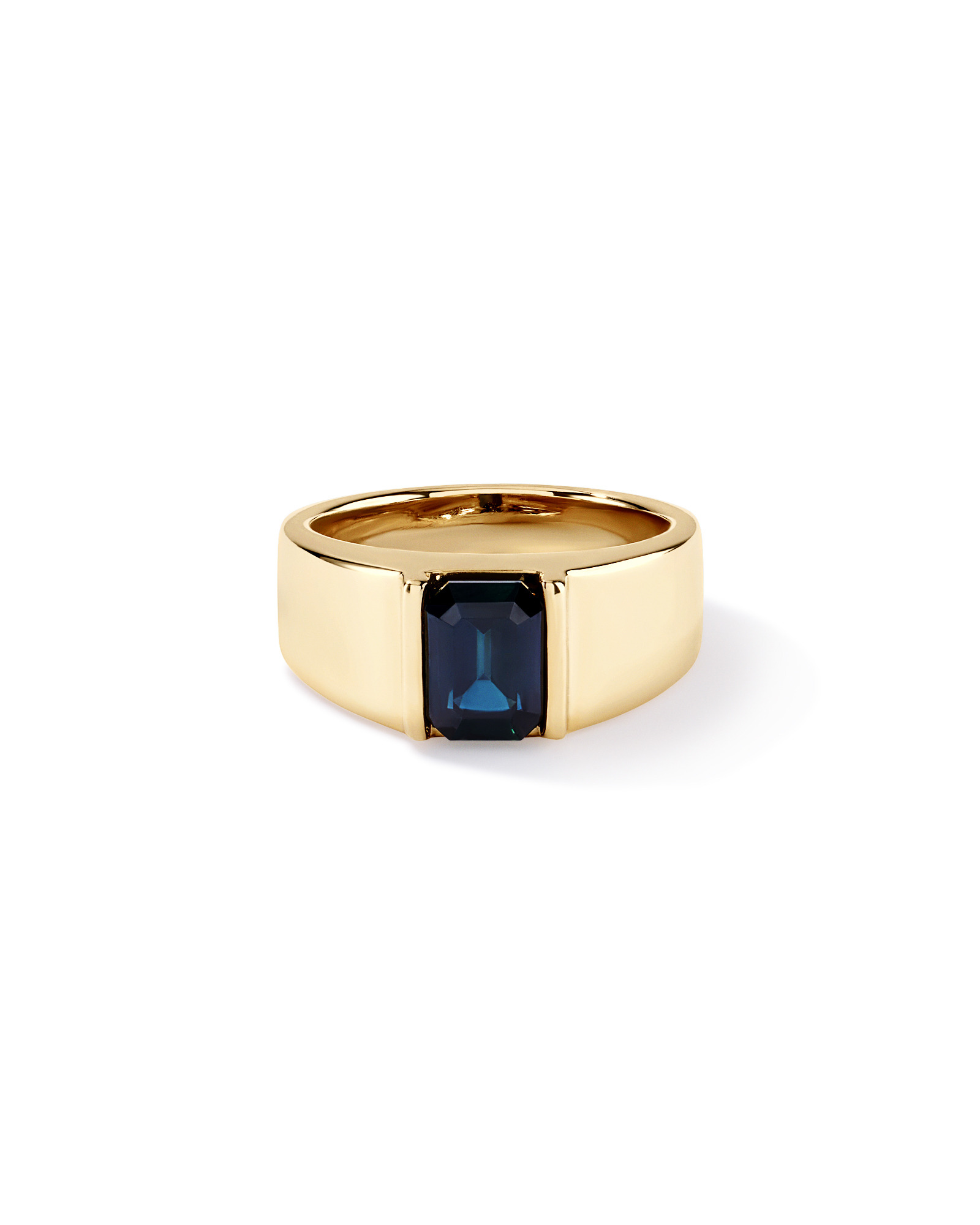 Australian Parti Sapphire Wide-Band Ring 10kt Yellow Gold