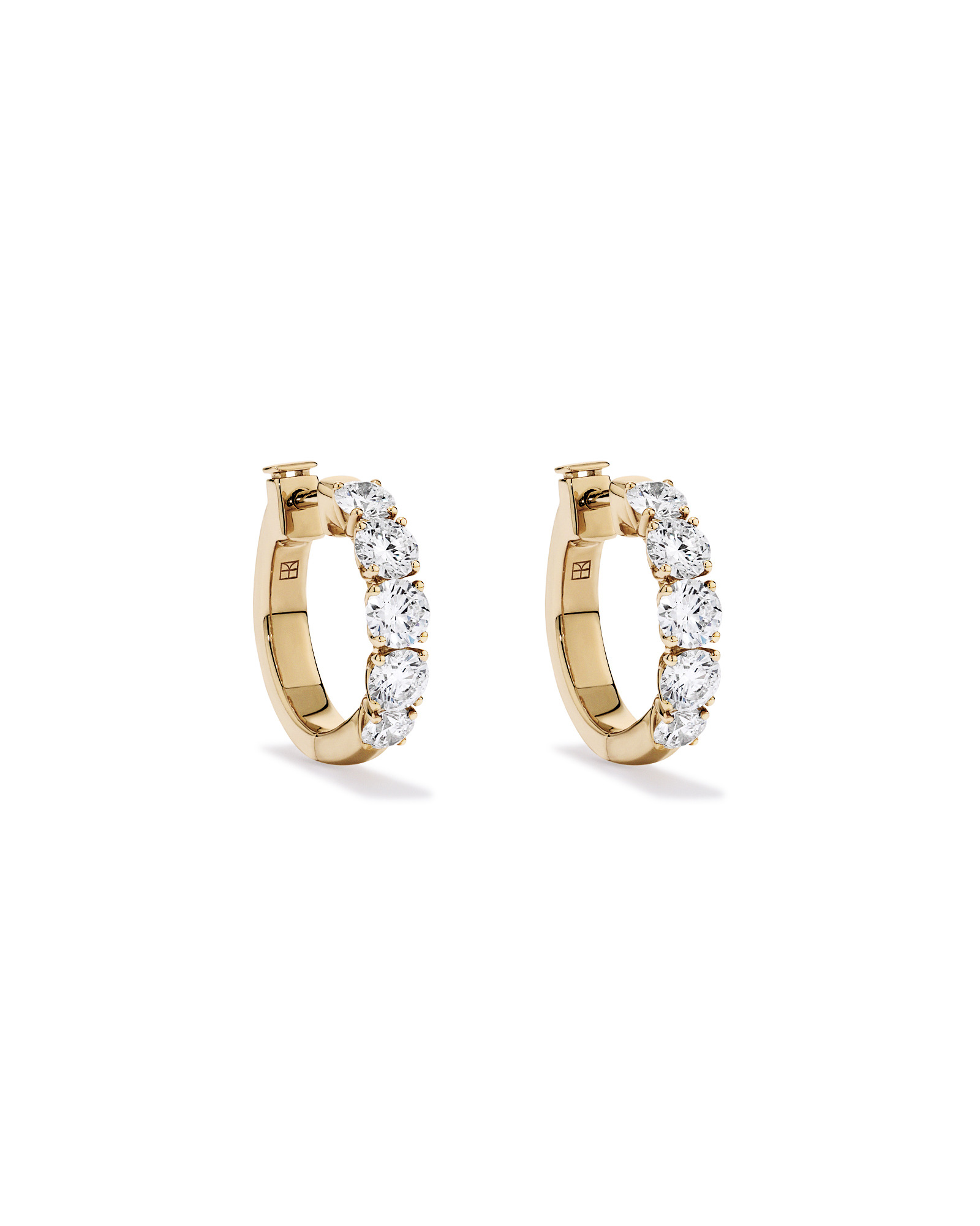 3.02 Carat TW Laboratory-Grown Diamond Huggie Earrings in 10kt Yellow Gold