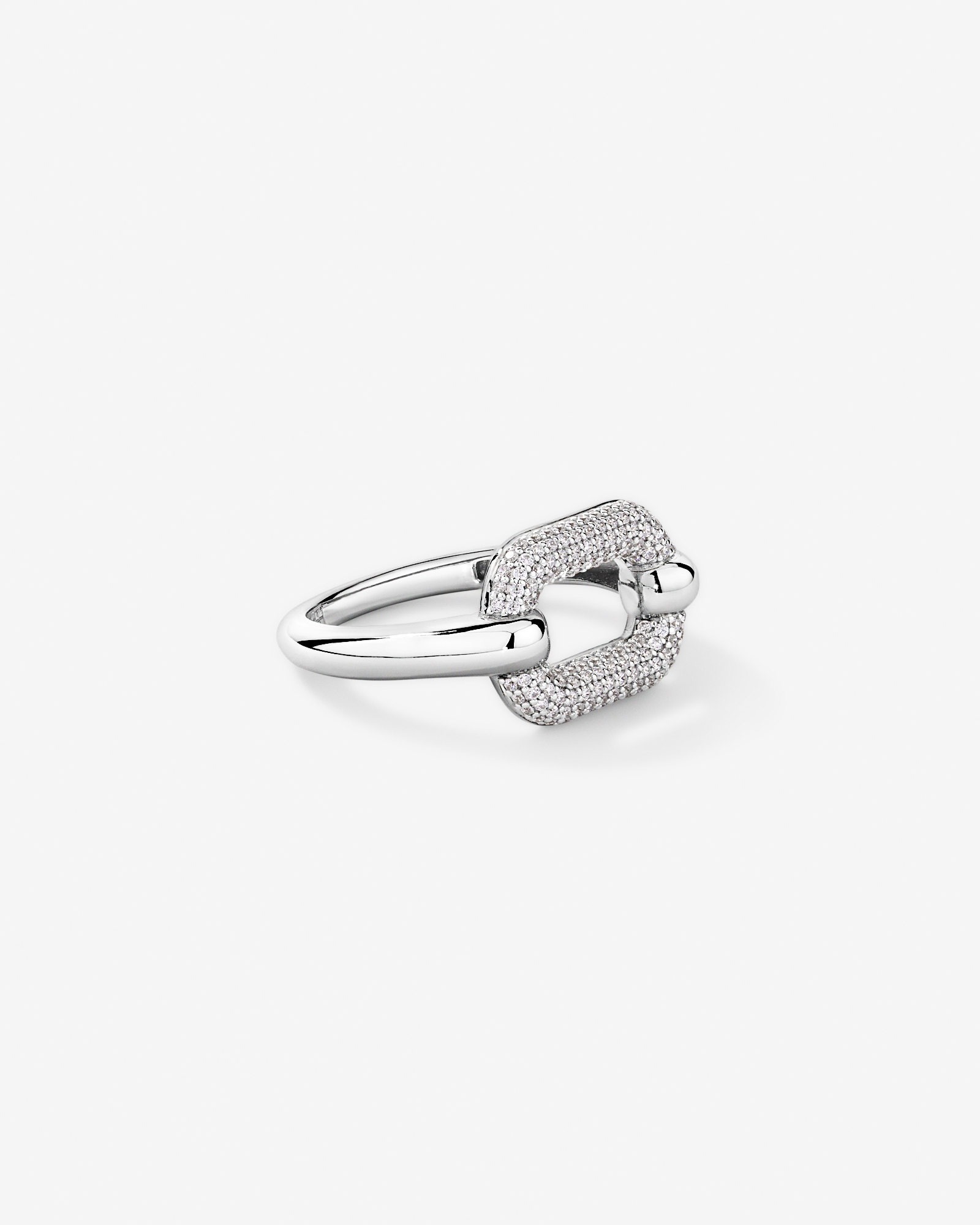 Luxe Links Ring with Cubic Zirconia in Sterling Silver