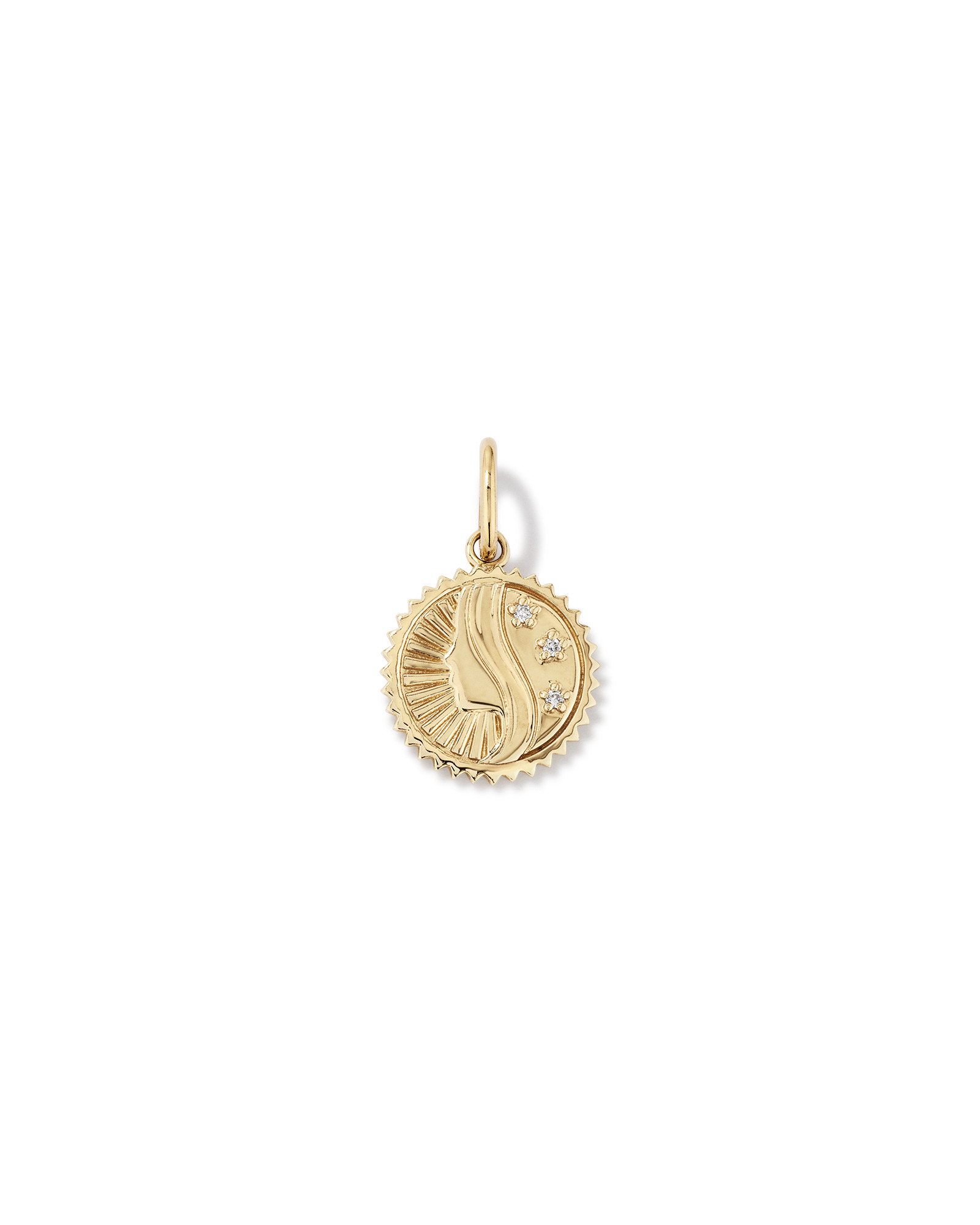 Diamond Accent Virgo Zodiac Pendant in 10kt Yellow Gold