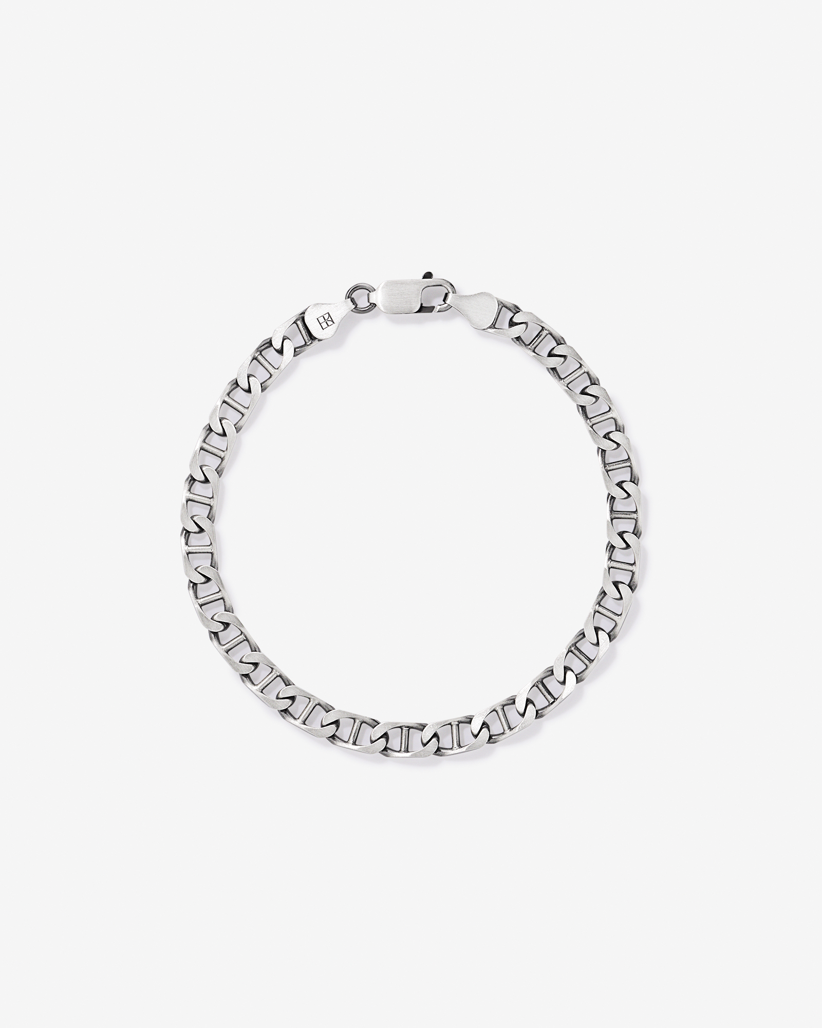 21cm (8") 1.5mm Width Mariner Chain Bracelet in Oxidised Sterling Silver