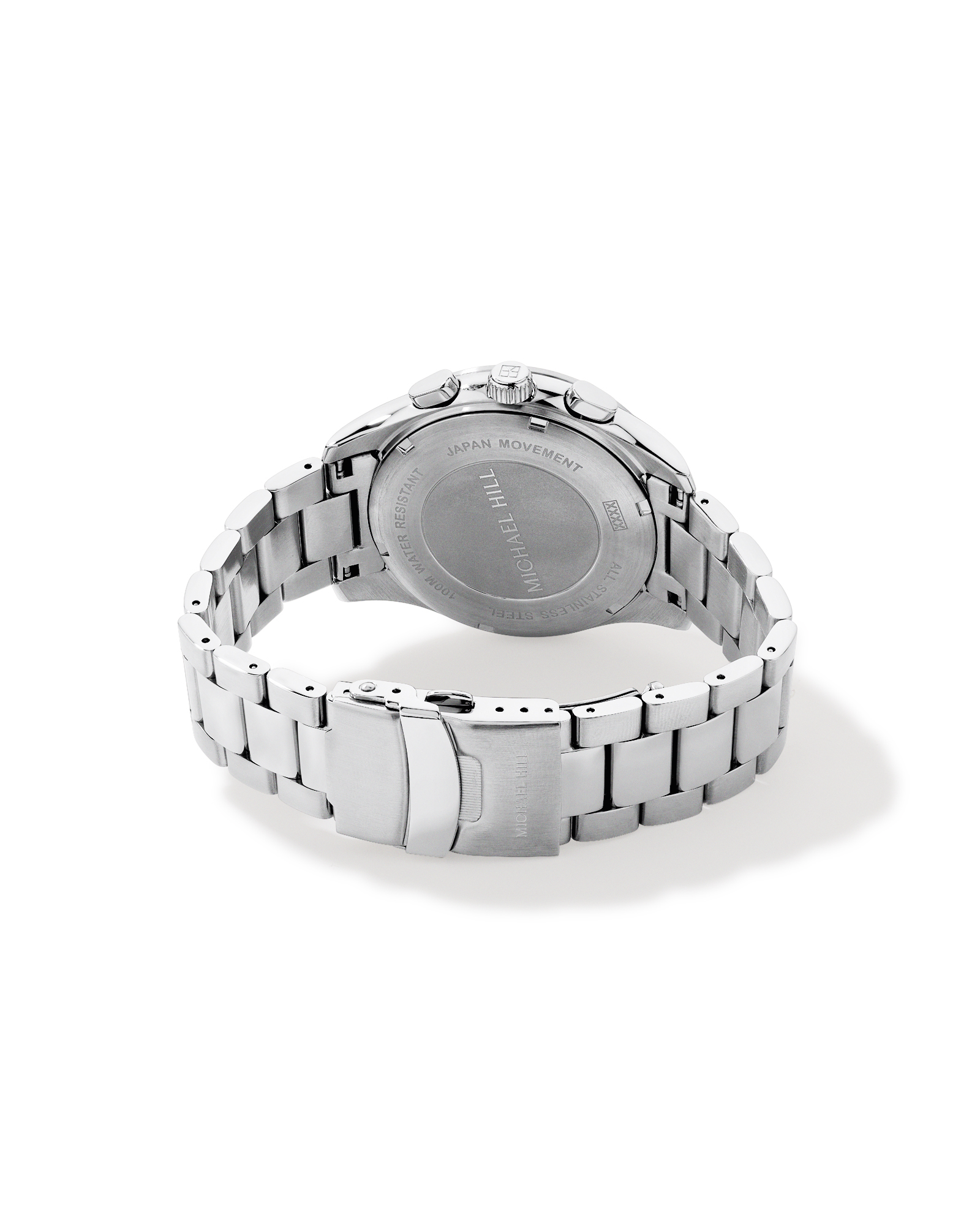 Montre chronographe solaire pour homme en acier inoxydable