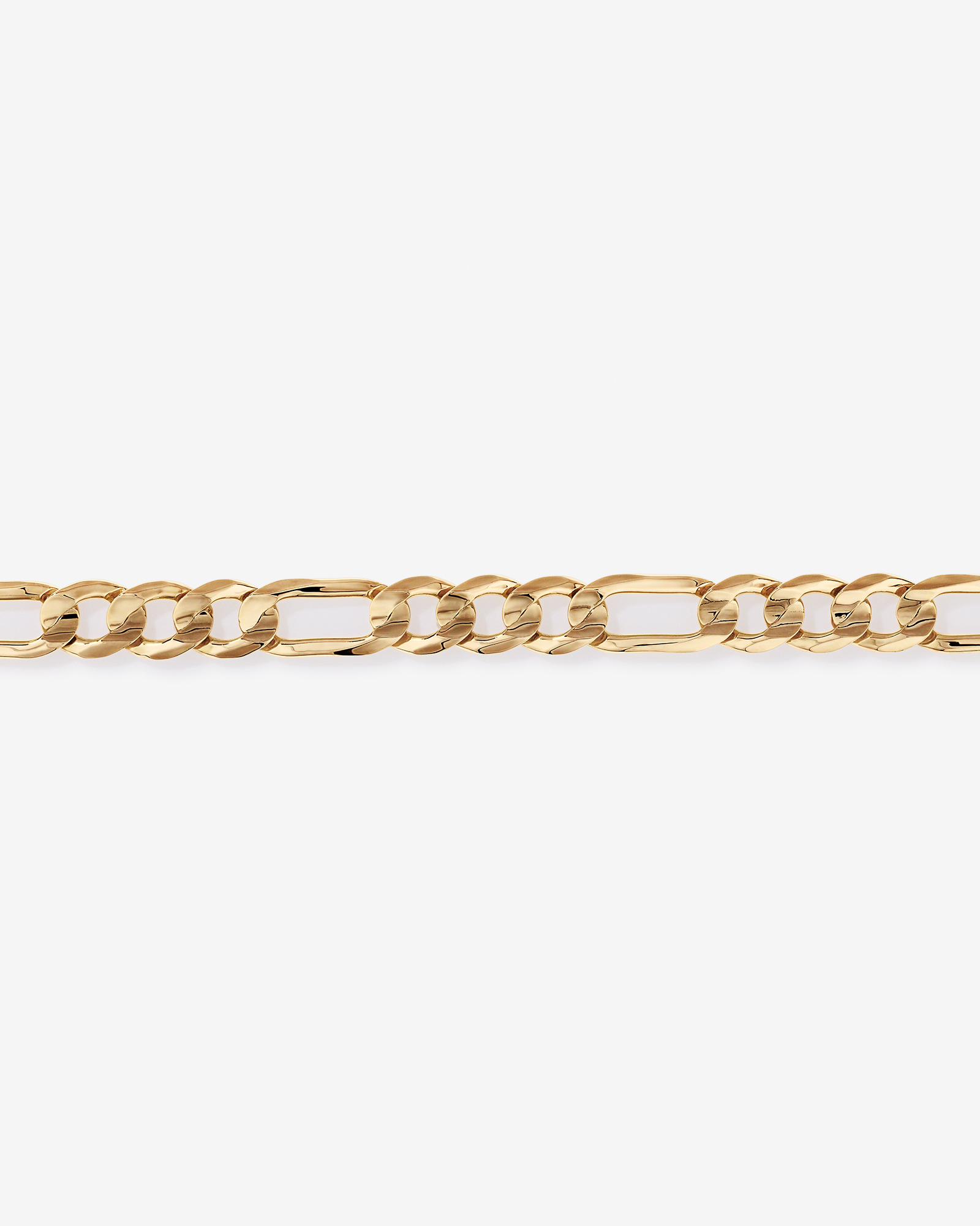 23cm (22") 15mm Width Solid Figaro Bracelet in 10kt Yellow Gold