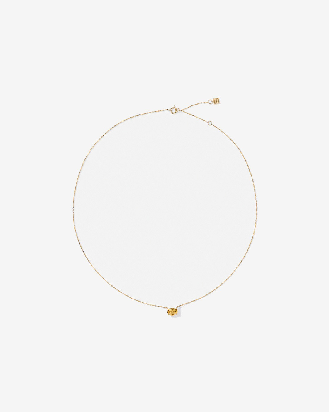 Oval East-West Citrine Necklace in 10kt Yellow Gold