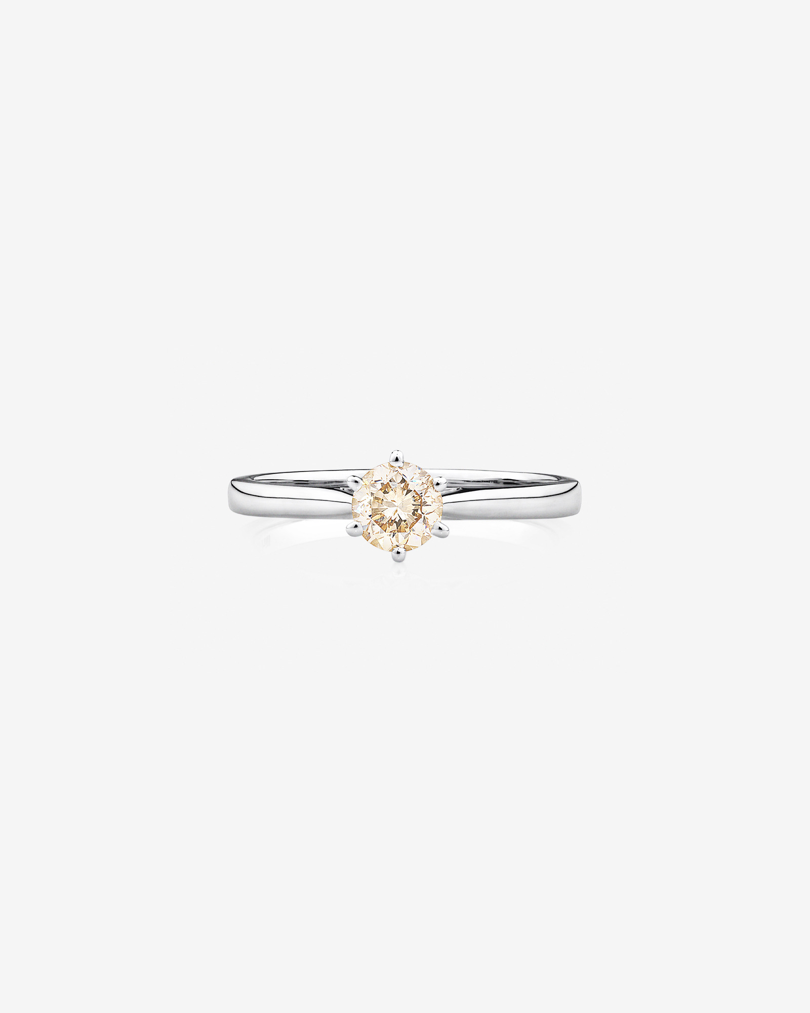 Bague de fiançailles en or blanc 14 K à diamant solitaire totalisant 0,5 ct