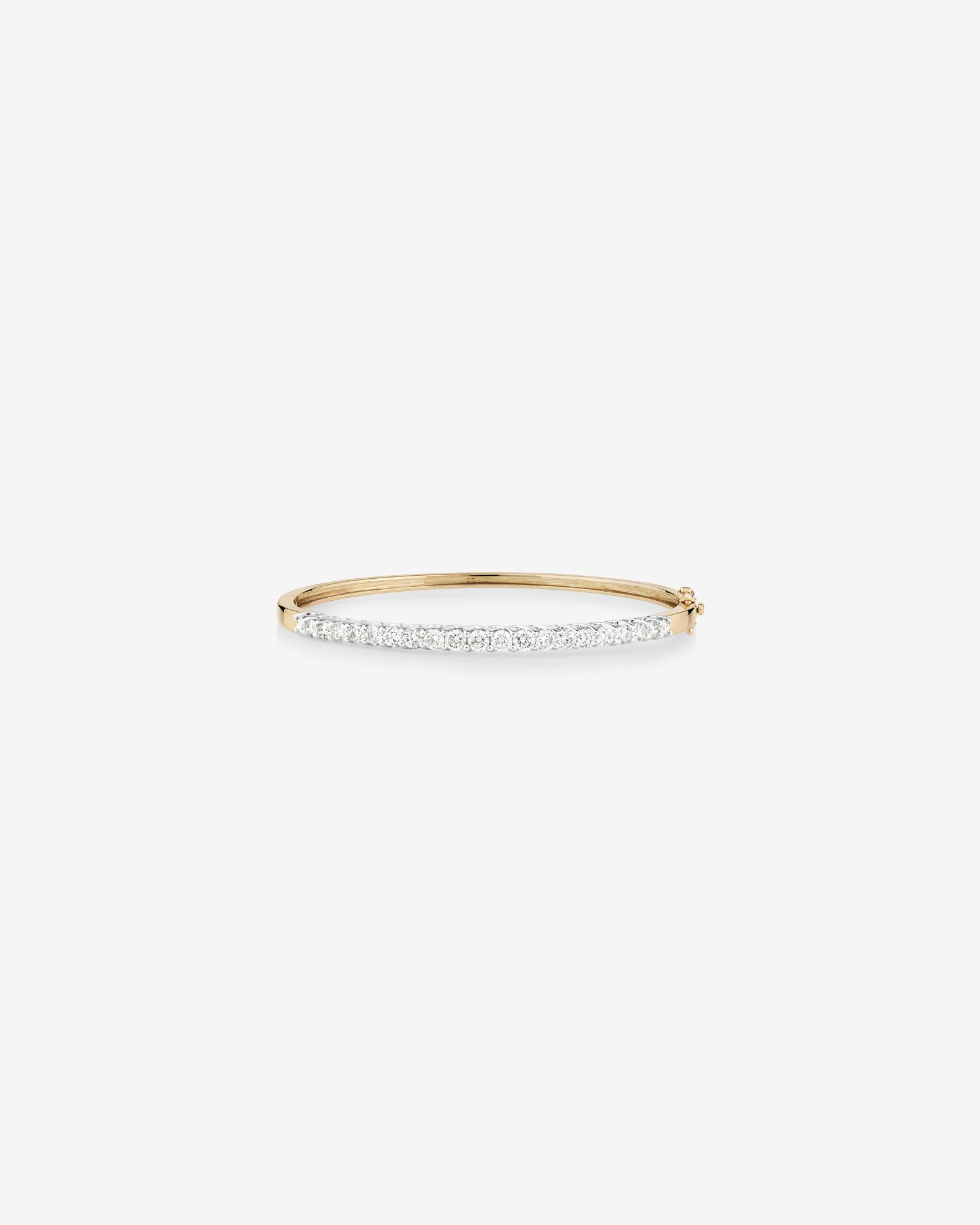 Hinged Bangle with 2 Carat TW of Diamonds 14kt Yellow & White Gold