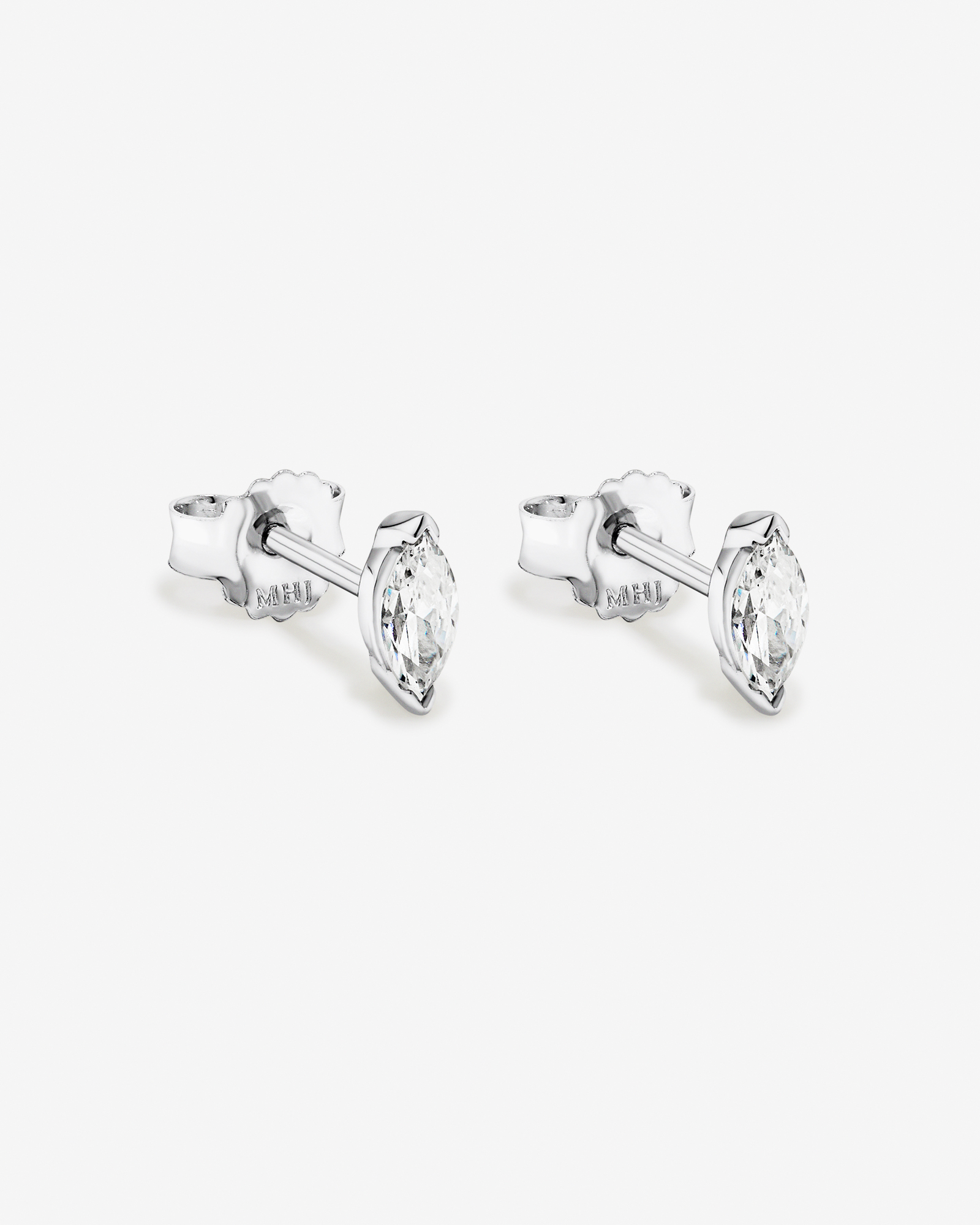 6mm Marquise-Cut Cubic Zirconia Solitaire Stud Earrings in Sterling Silver