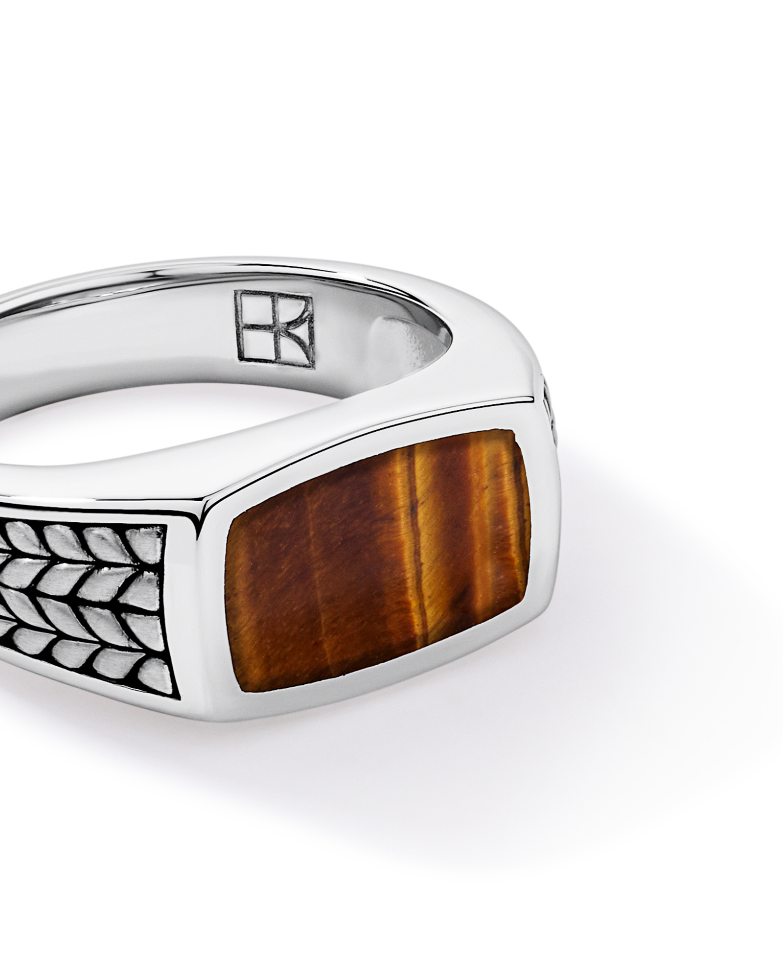 Tiger Eye Signet Ring in Sterling Silver