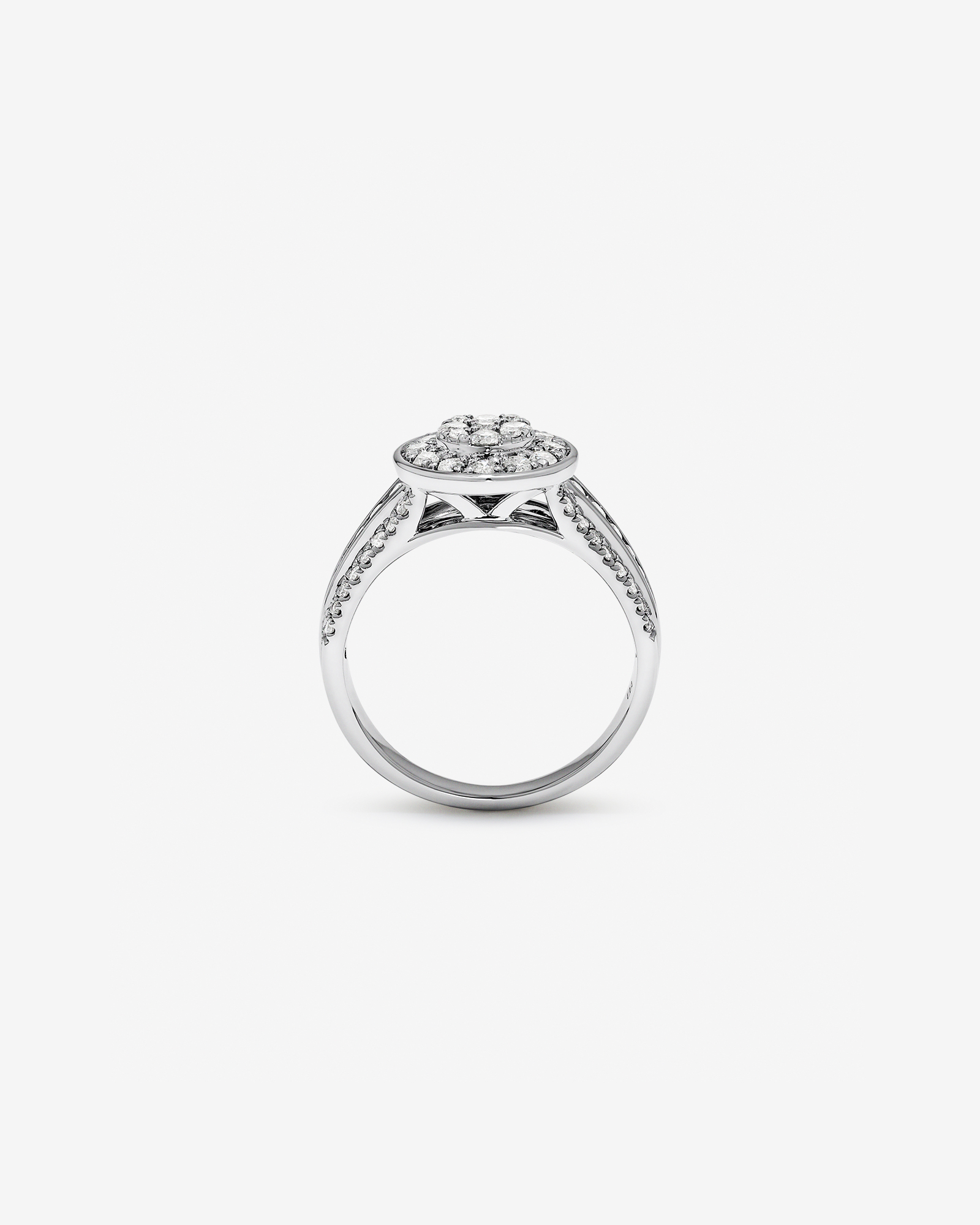 Carat TW Round Diamond Cluster Ring Sterling Silver