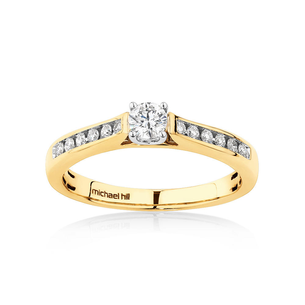 Ensemble de mariée avec 0,50 carat TW de diamants en or jaune et blanc 14kt