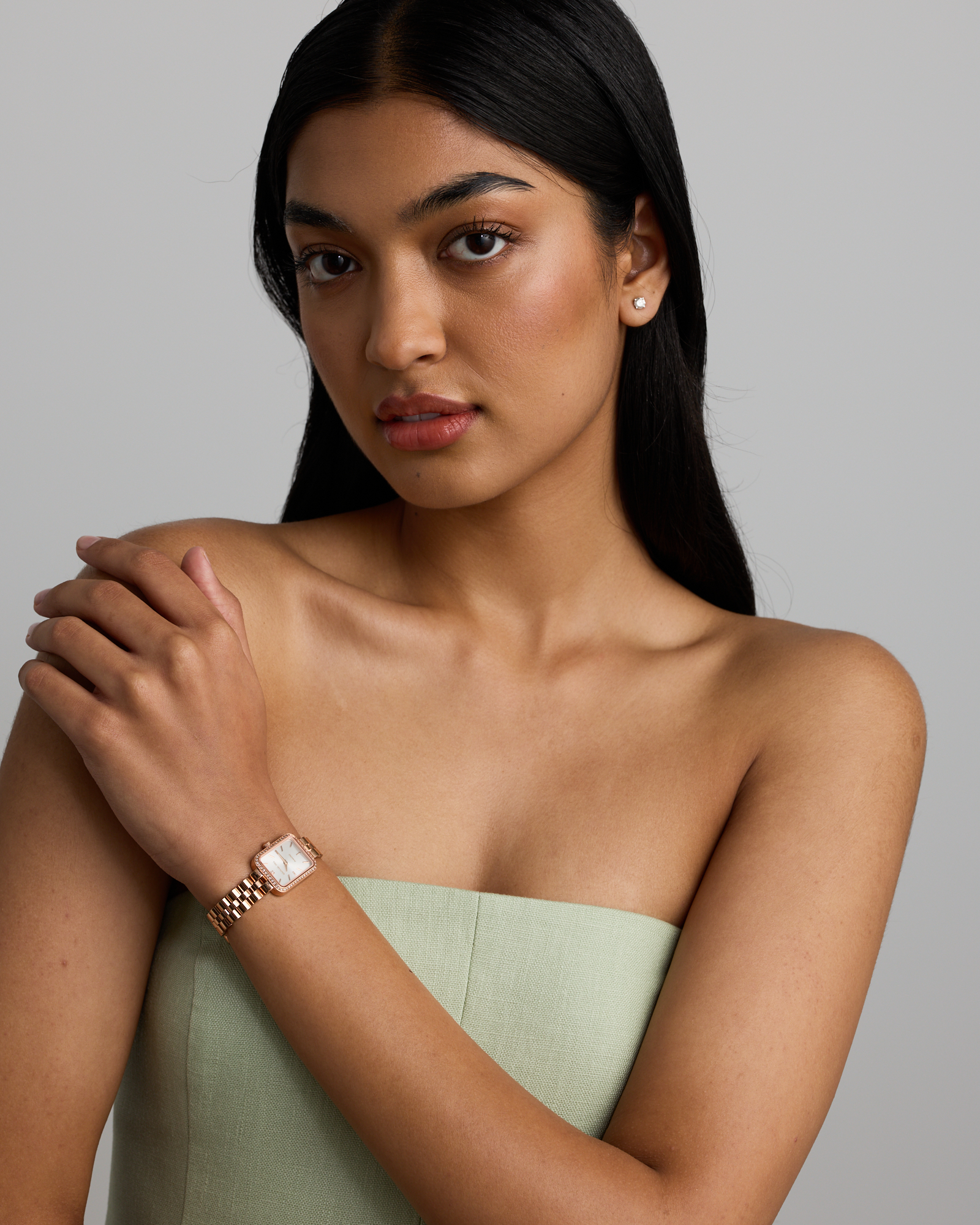 Women's 0.20 Carat TW Diamond Bezel Watch in Rose Tone Stainless Steel