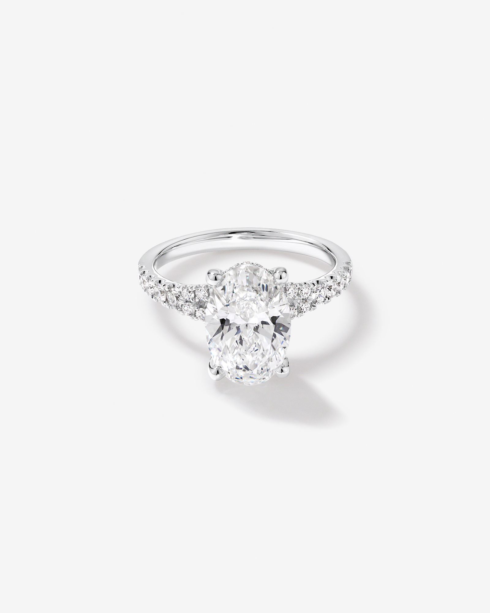 3.50 Carat TW Oval Cut Laboratory-Grown Diamond Engagement Ring 18kt White Gold