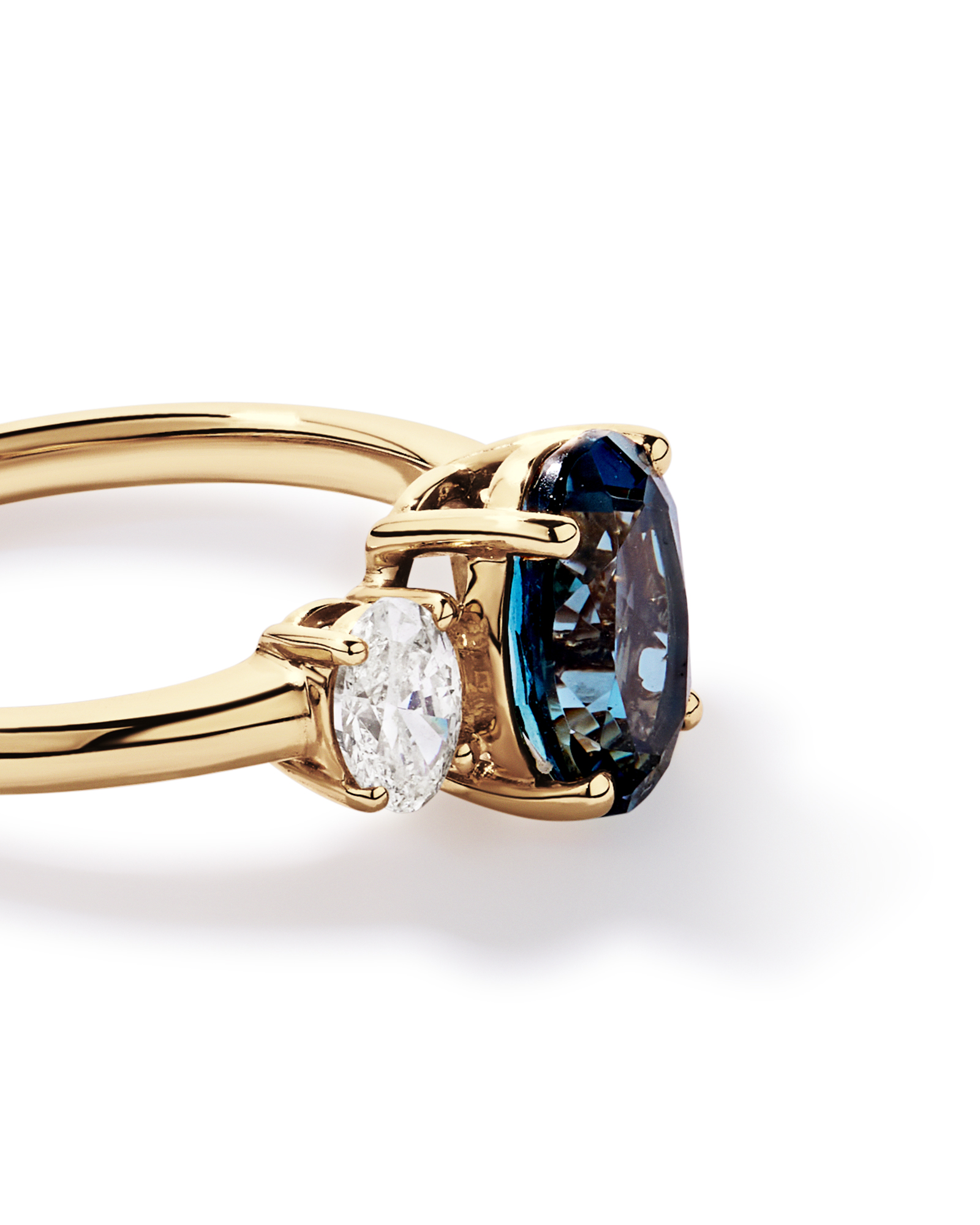 London Blue Topaz Ring with .46 Carat TW Diamonds 14kt Yellow Gold