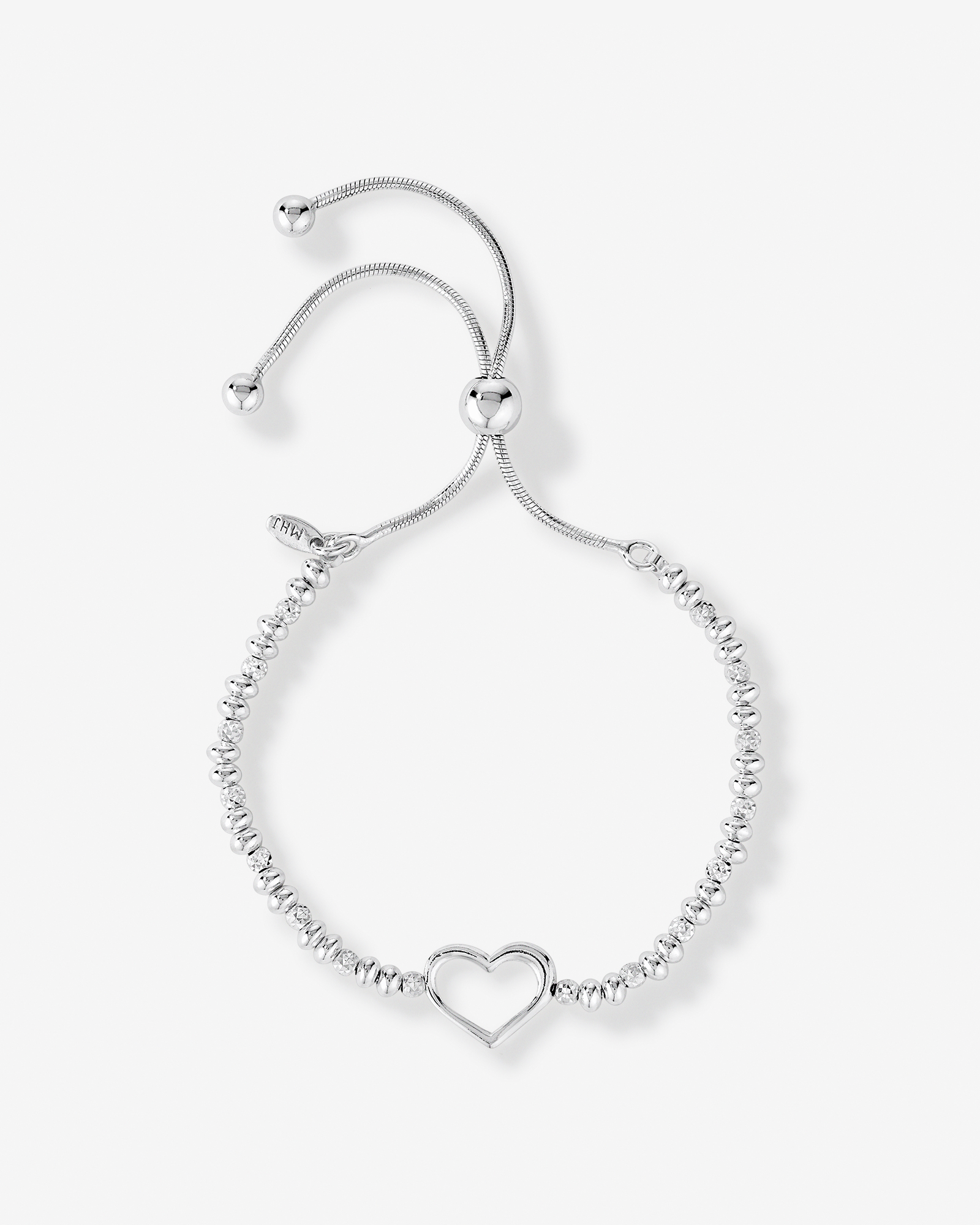 23cm (9.5") Heart Bracelet In Sterling Silver