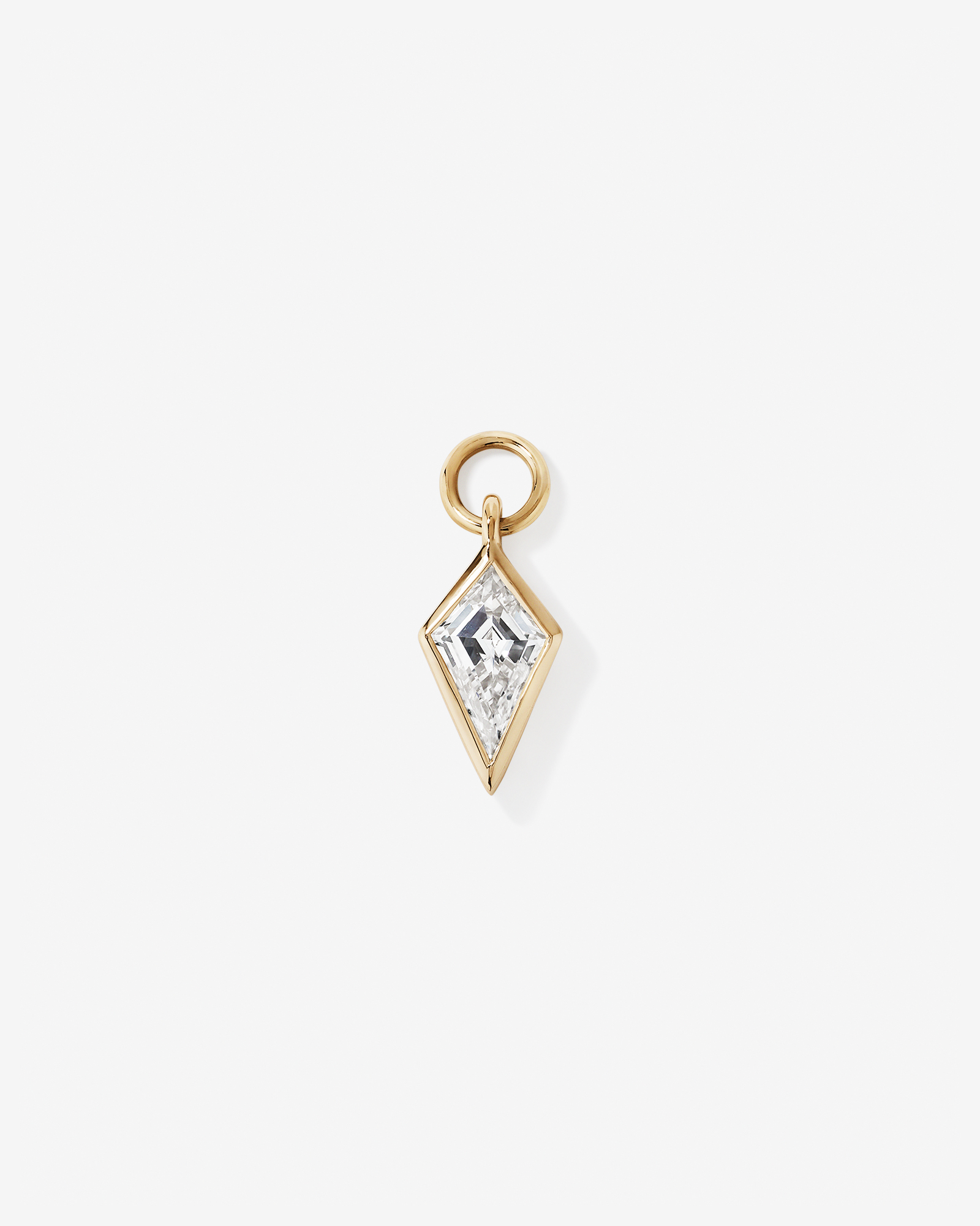 Kite Cut Earring Charm with 0.33 Carat TW of Laboratory-Grown Diamond in 10kt Yellow Gold