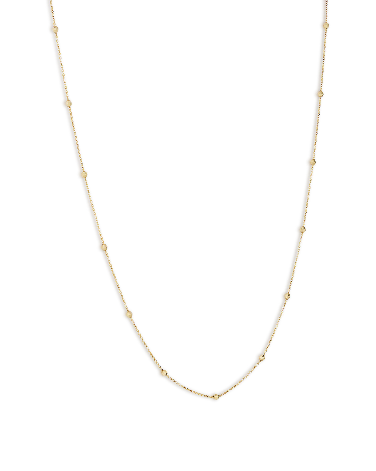45cm (18") 2mm-2.5mm Width Adjustable Bead Necklace 10kt Yellow Gold