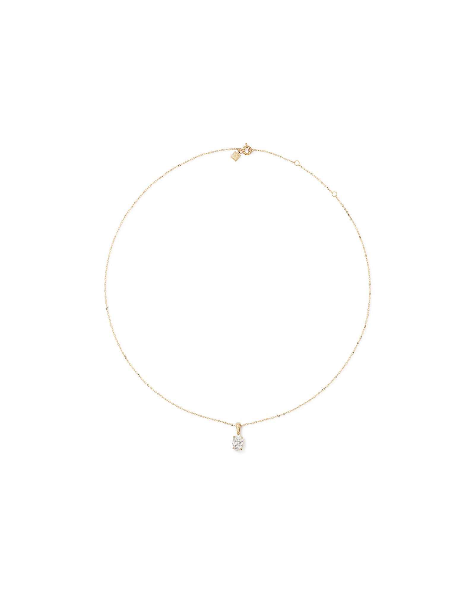 1.00 Carat TW Oval Cut Laboratory-Grown Diamond Solitaire Pendant  in 10kt Yellow Gold