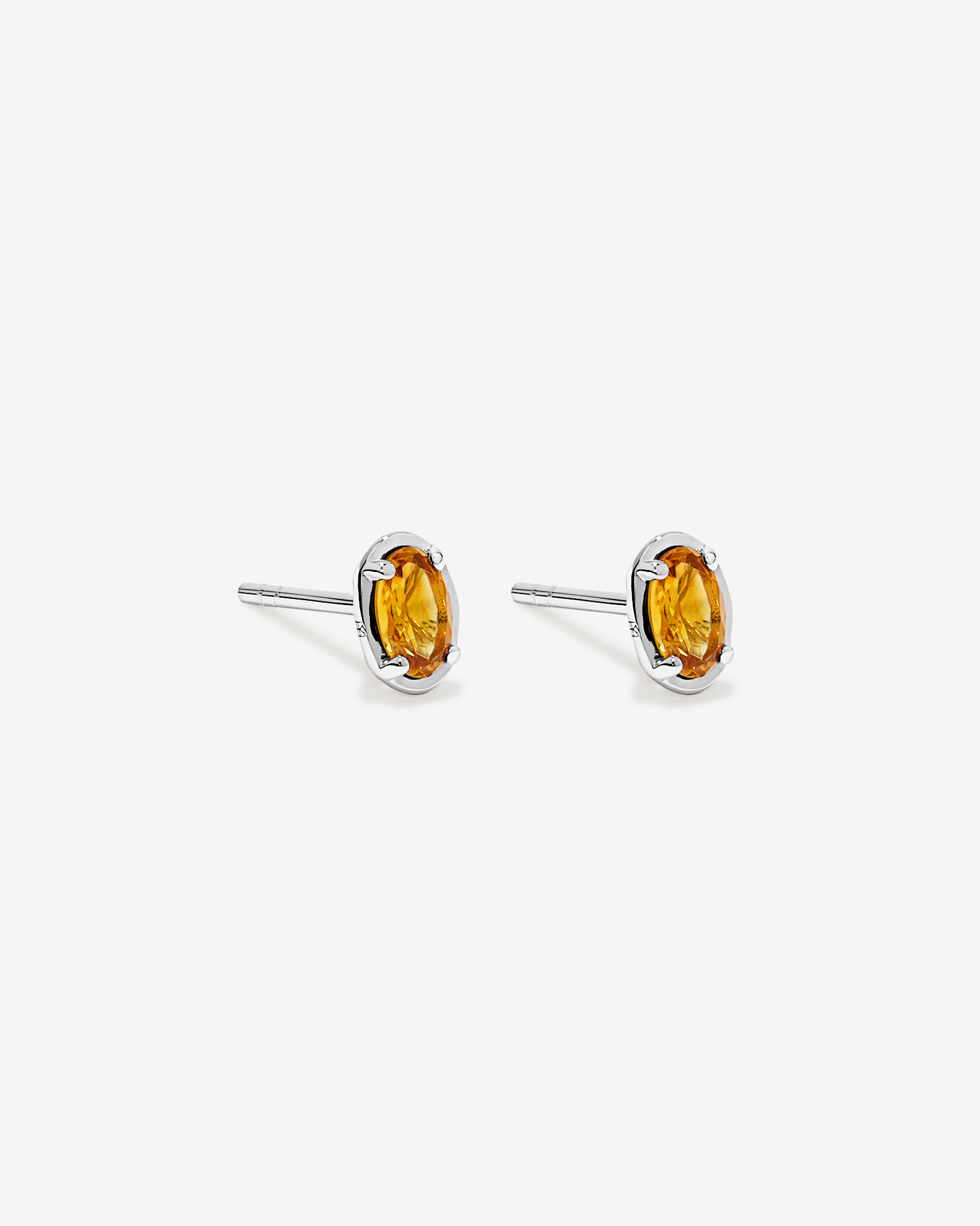Boucles d’oreilles en citrine à coupe ovale en argent sterling