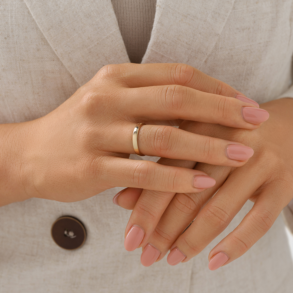 Half Round Wedding Band 10kt Yellow Gold