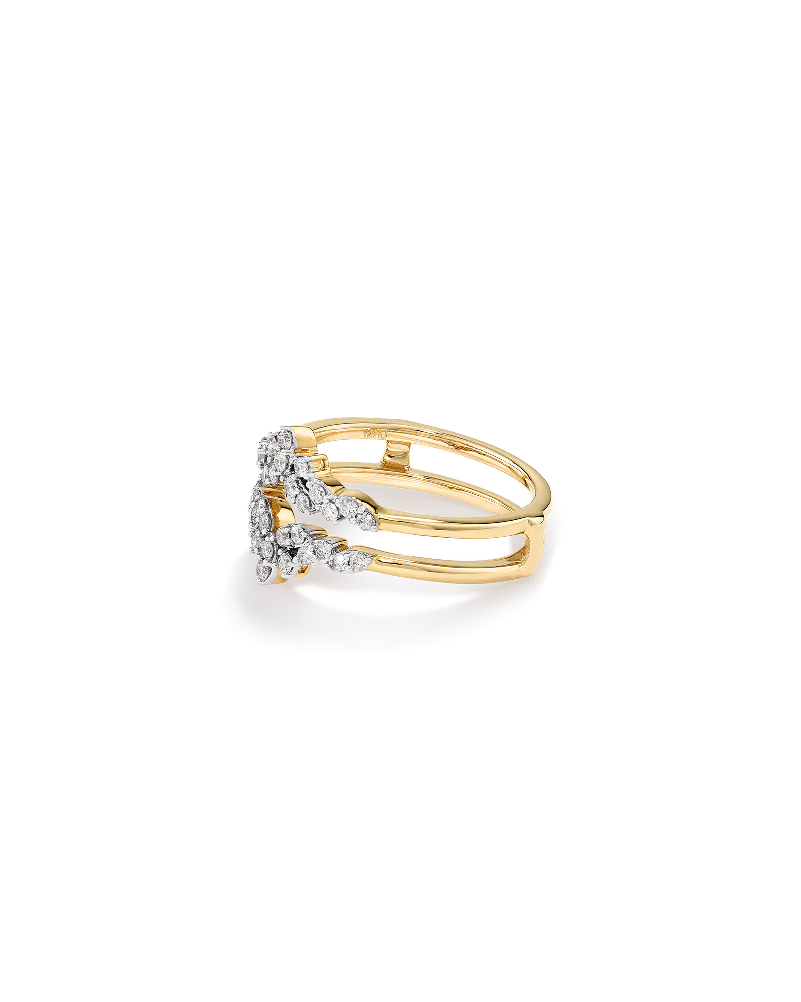 Bague amplificatrice avec 0,33 carat TW de diamants en or jaune 14kt