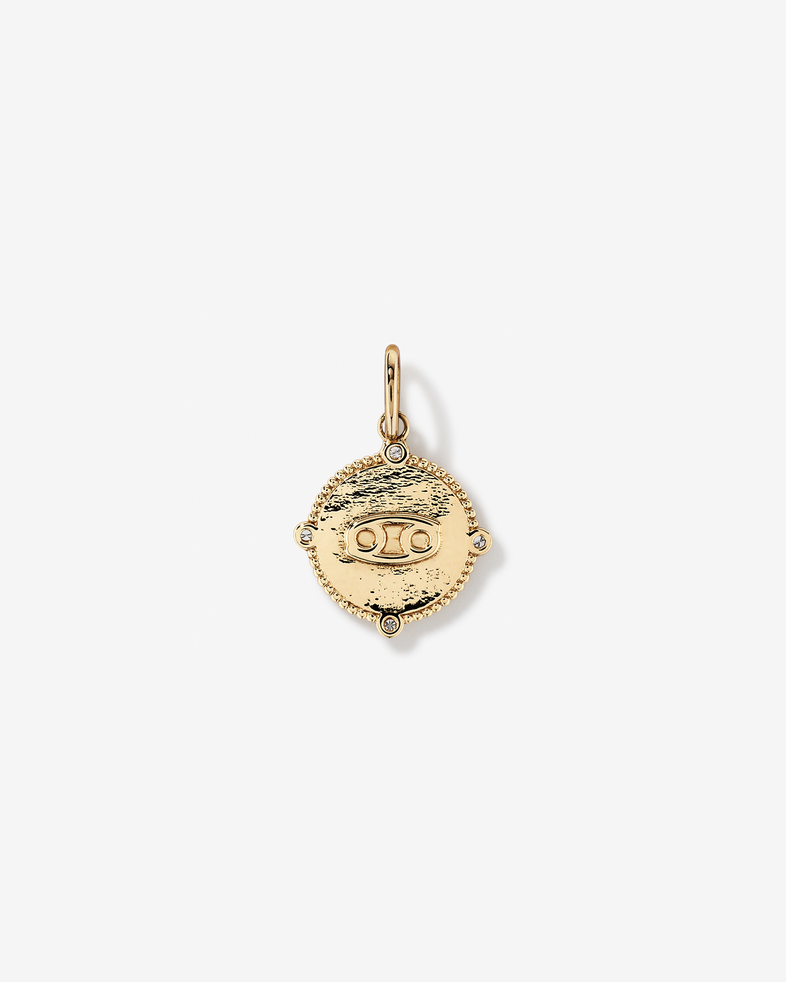 Diamond Accent Cancer Zodiac Pendant in 10kt Yellow Gold