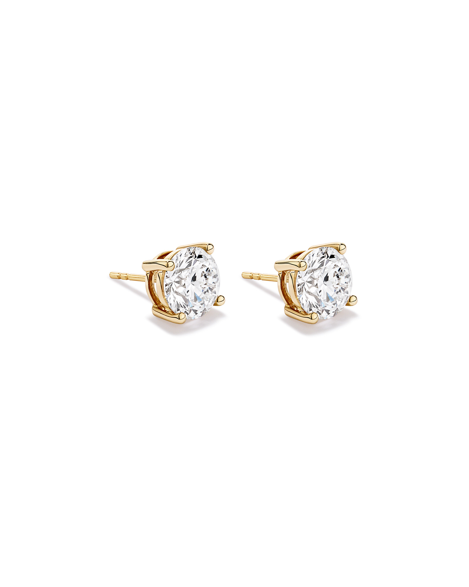 5.00 Carat TW Laboratory-Grown Diamond Solitaire Stud Earrings in 10kt Yellow Gold