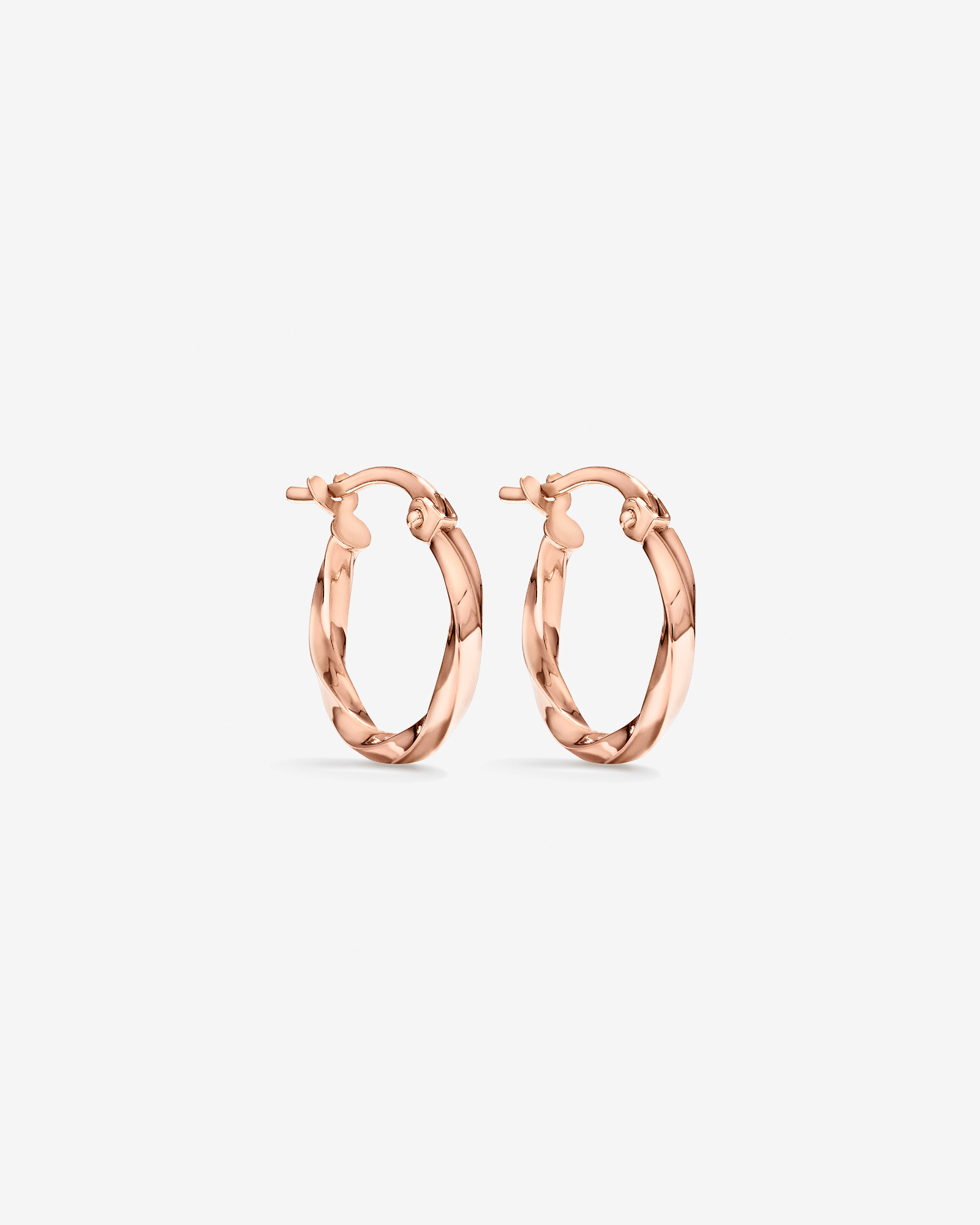 10mm Square Twist Hoop Earrings 10kt Yellow Gold