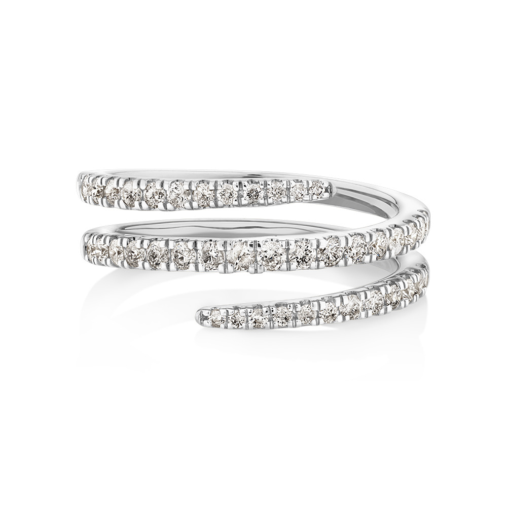 Bague en spirale avec 0,50 carat TW de diamants en or blanc 10 kt