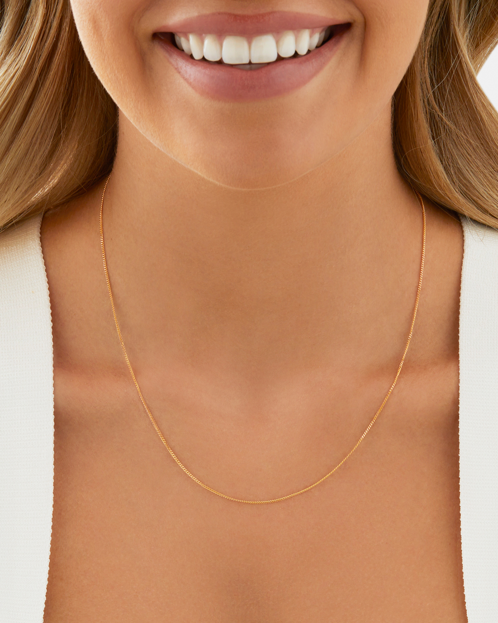 Chaîne à maillons gourmette de 45 cm en or jaune 10 K