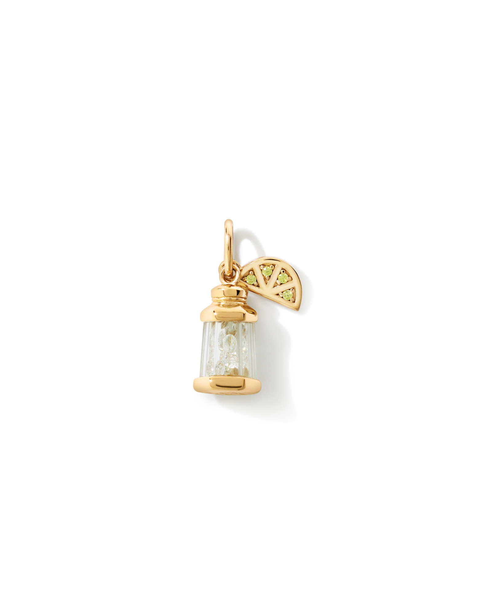 Salt & Lime Cocktail Duo Pendant with Cubic Zirconia in 18kt Gold Vermeil