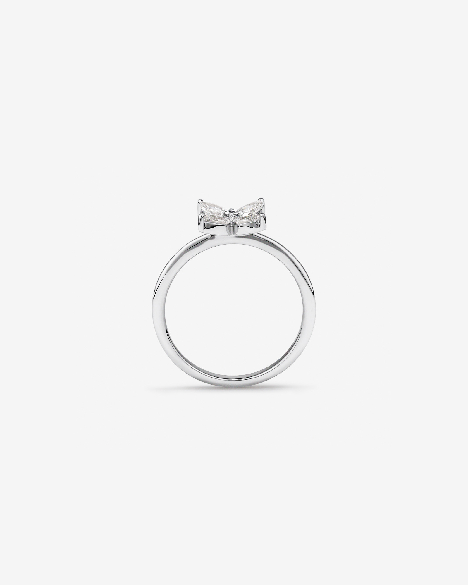 Bague Floret avec diamants cultivés en laboratoire de 0,62 carat TW en or blanc 10 carats