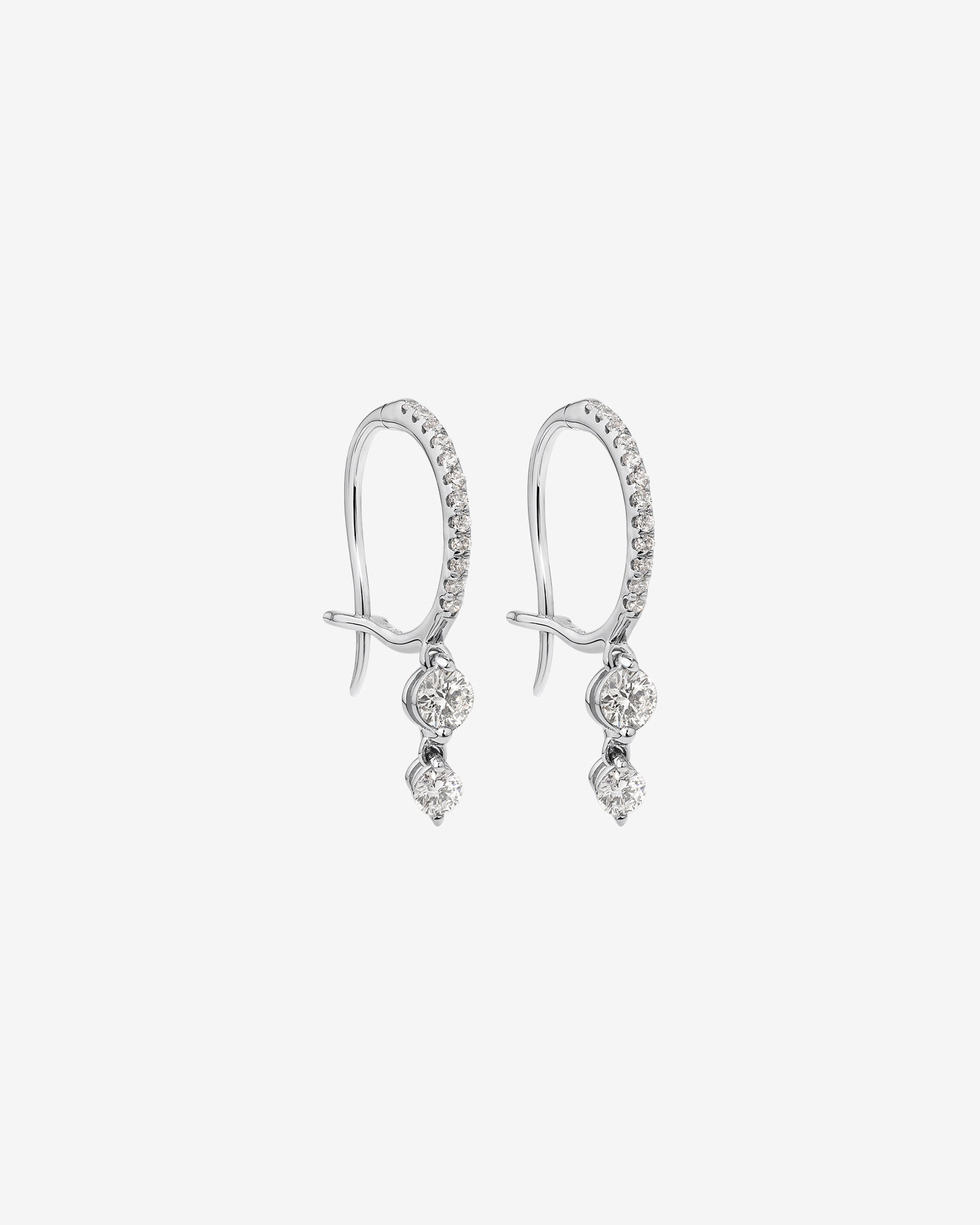 Double Drop Earrings with 0.48 Carat TW of Diamonds in 18kt White Gold