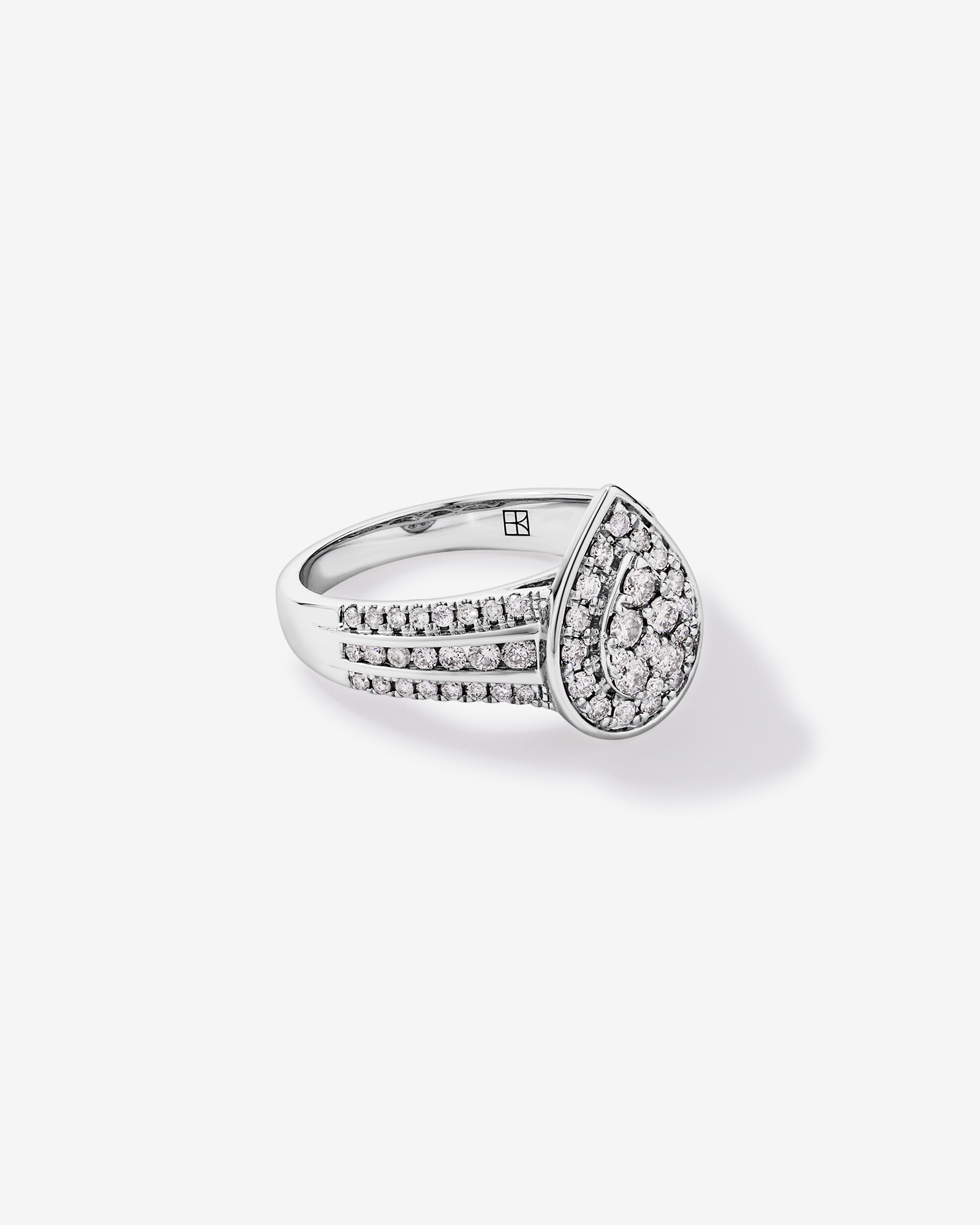Carat TW Pear-Shaped Diamond Cluster Ring Sterling Silver