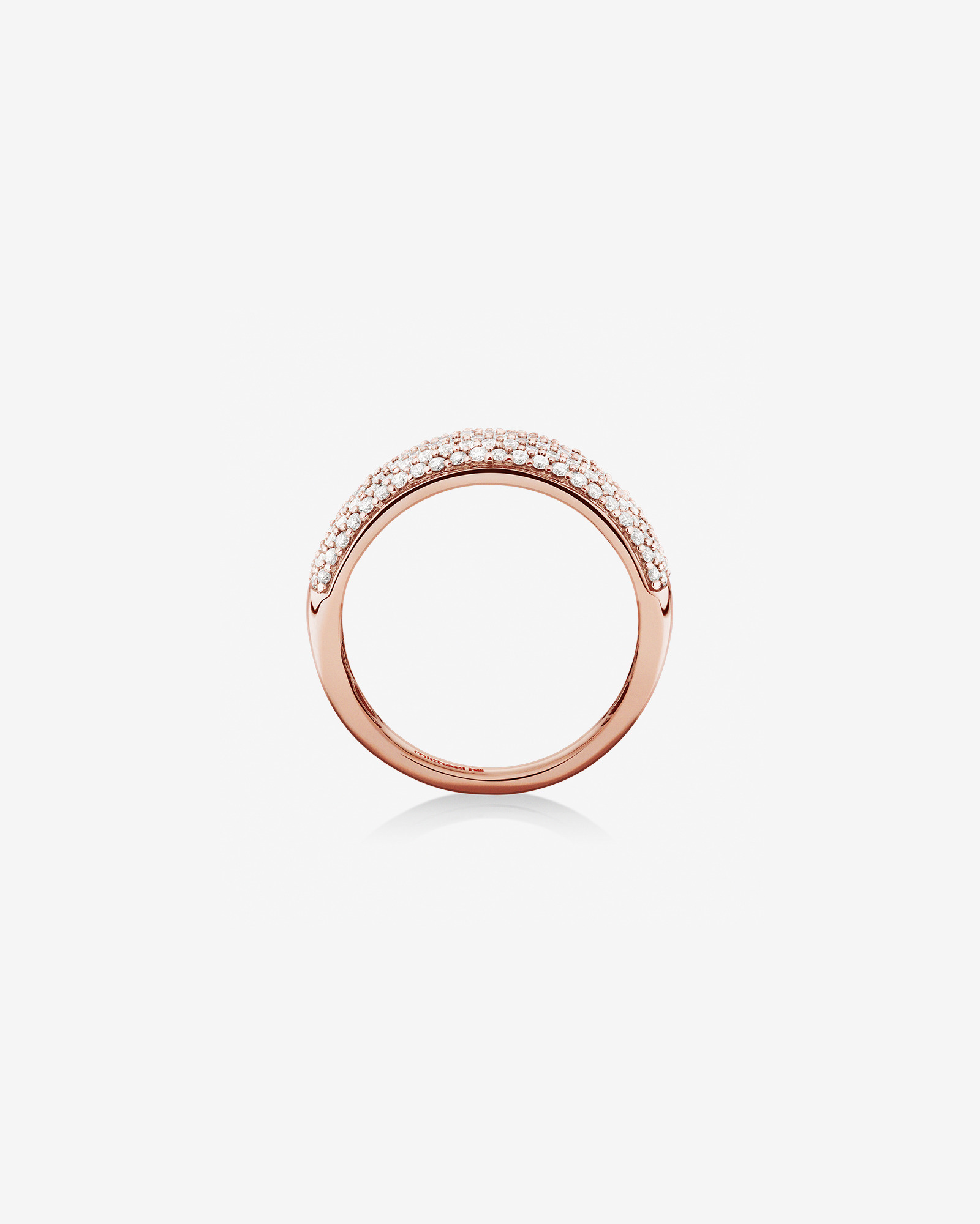 Bague en or rose 10 K avec pavé de diamants totalisant 1 ct