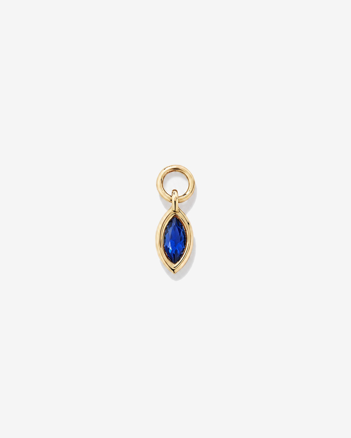 Sapphire Single Earring Charm in 10kt Yellow Gold