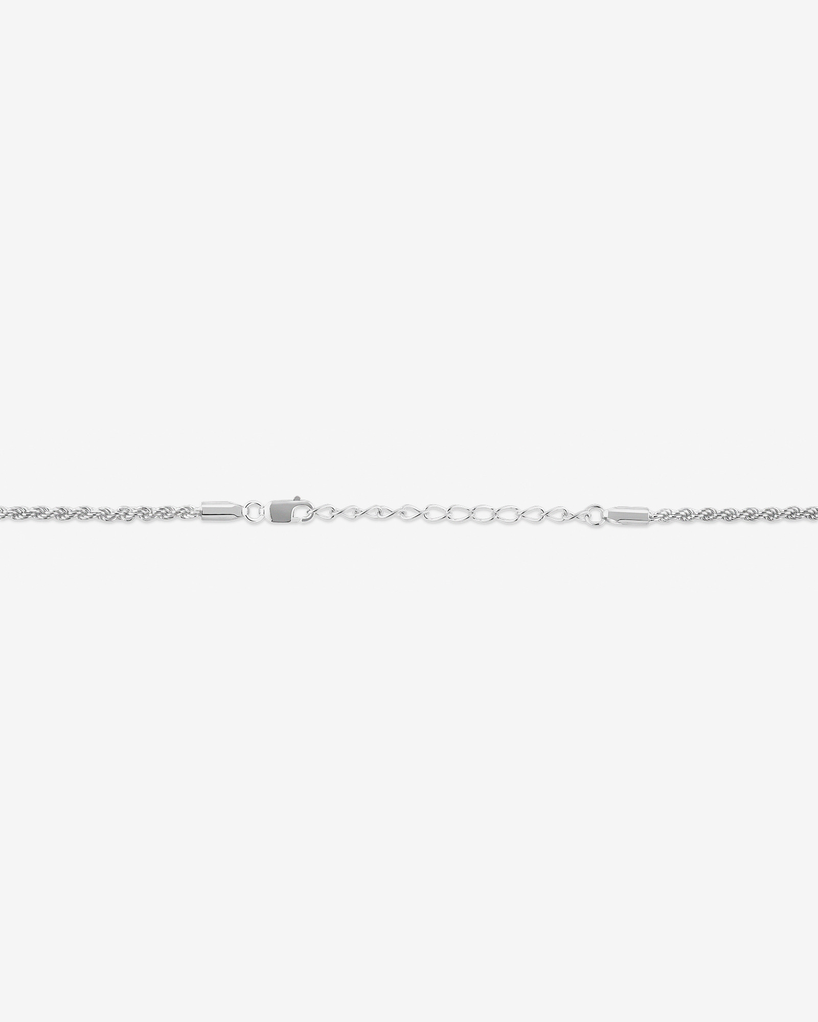 50cm (20") 2mm-2.5mm Width Rope Chain in Sterling Silver