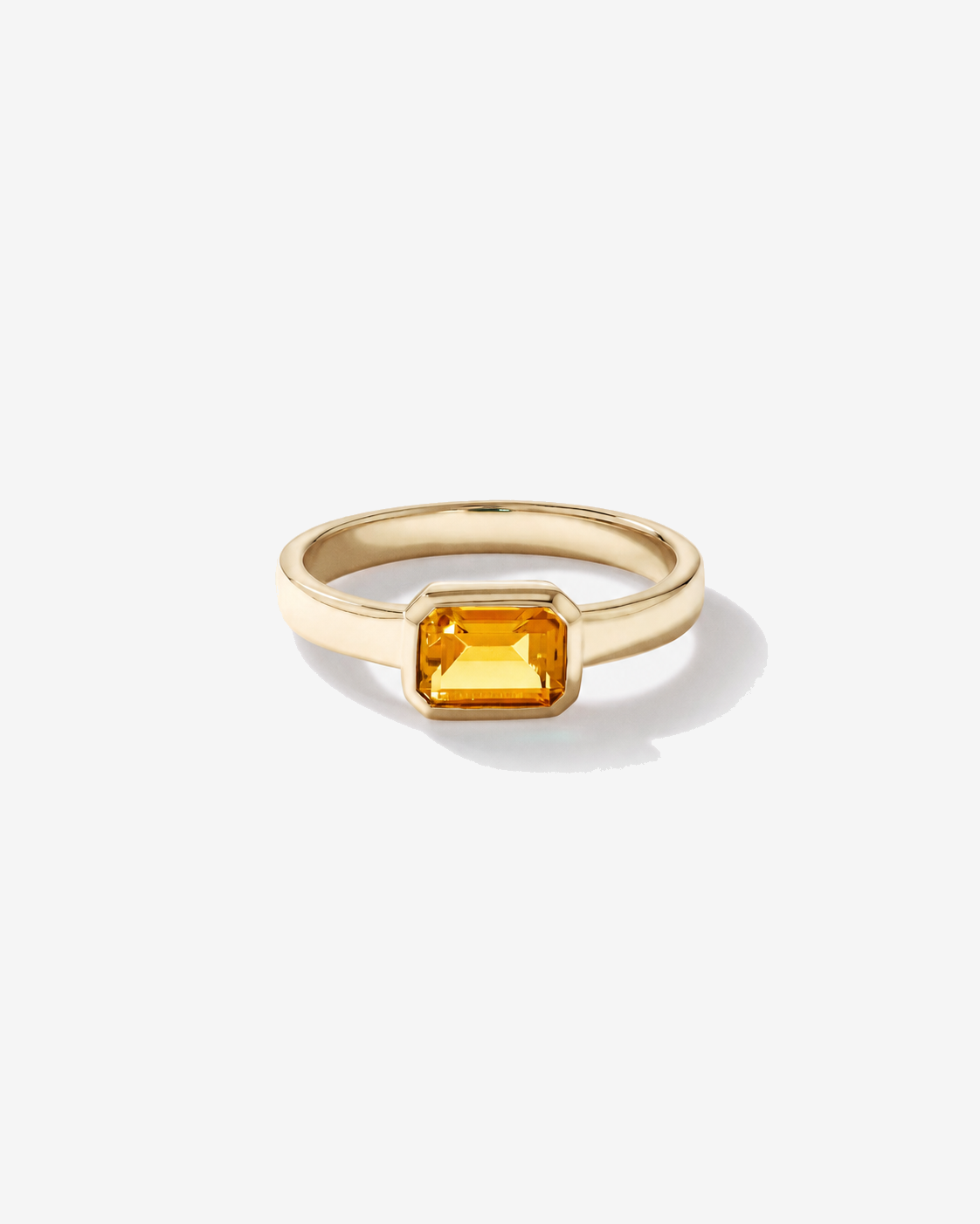 Citrine Bezel Ring 10kt Yellow Gold