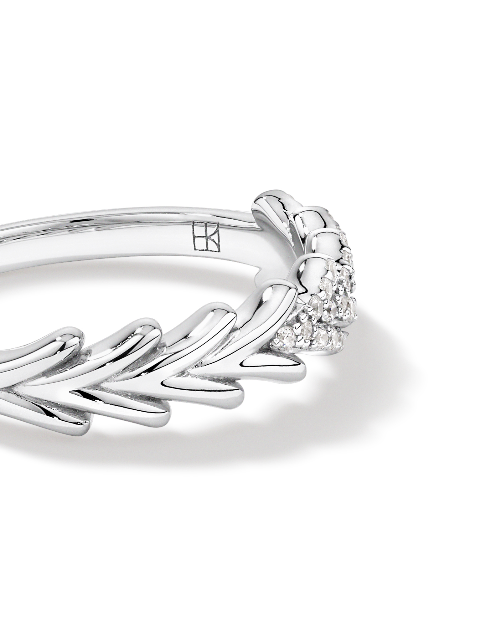 Bague Chevrons en Zircone Cubique en Argent Sterling