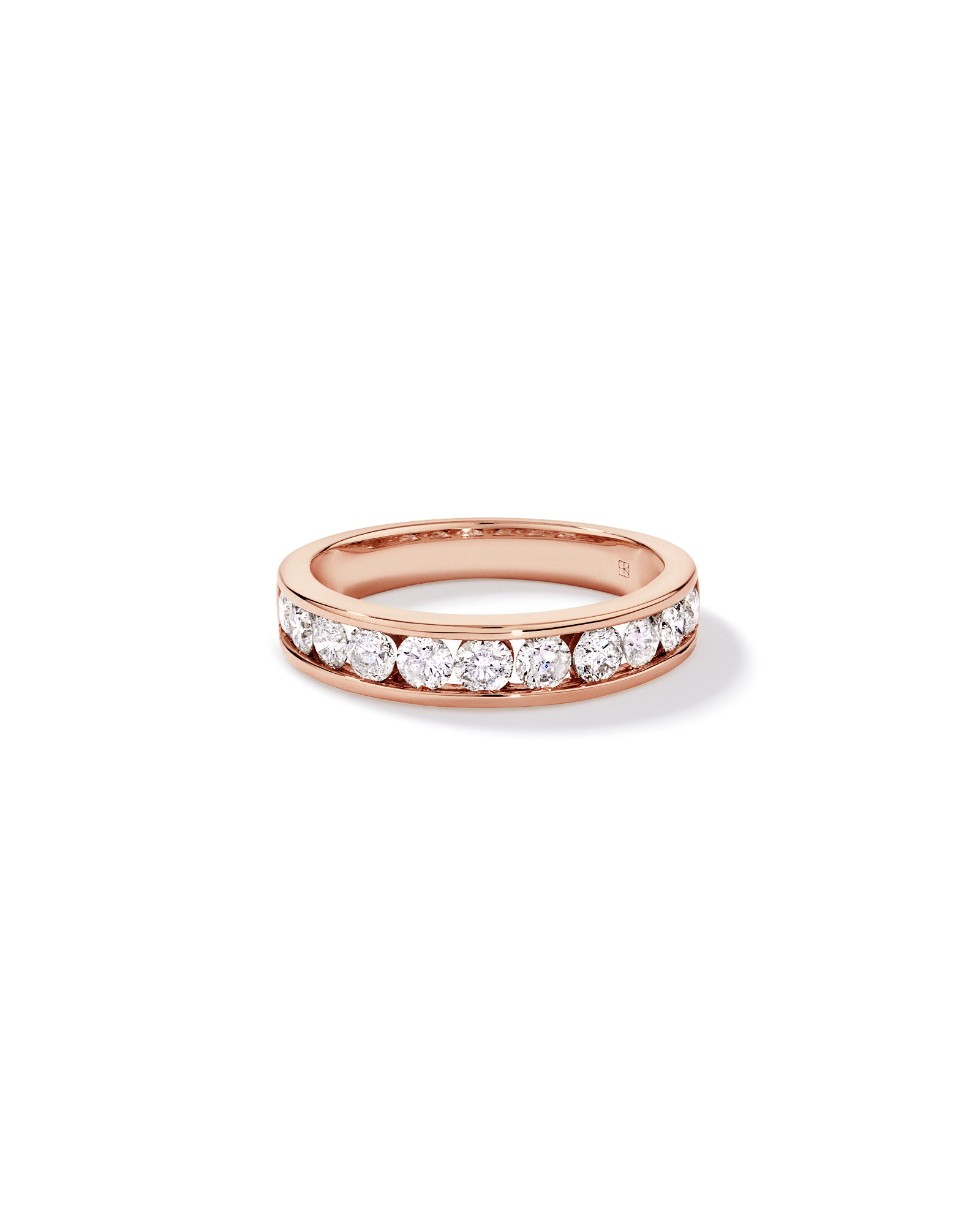 1.00 Carat TW Round Brilliant Channel Set Wedding Band 10kt Rose Gold