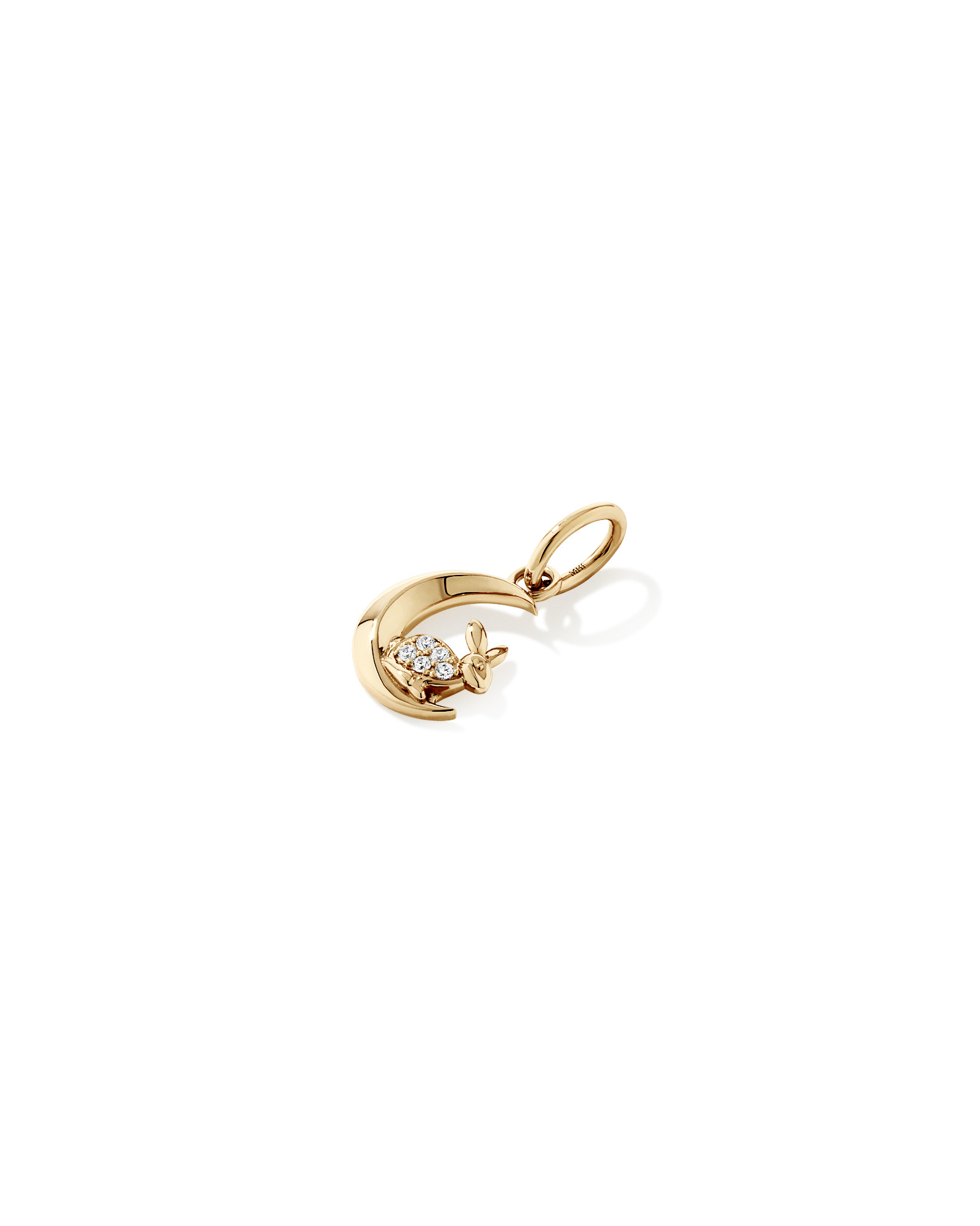 Pendentif Lapin de Lune avec zirconie cubique en or 10 carats