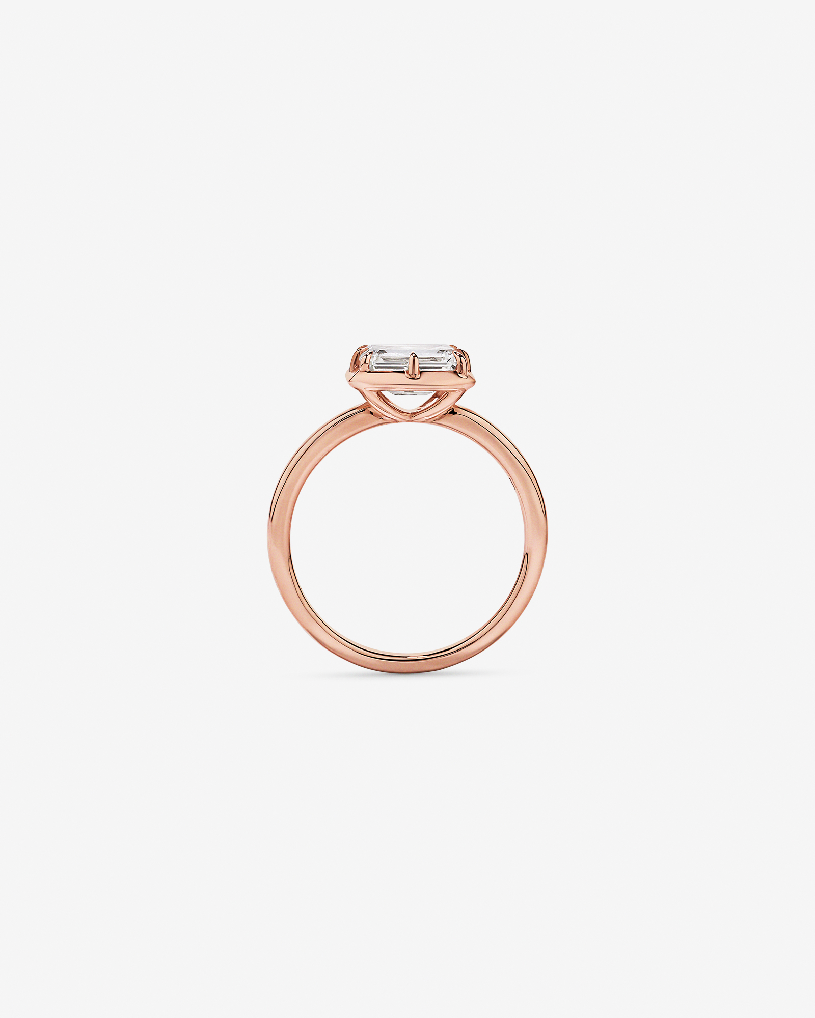 1.50TW Emerald Cut Laboratory-Grown Diamond Solitaire Ring 14kt Rose Gold