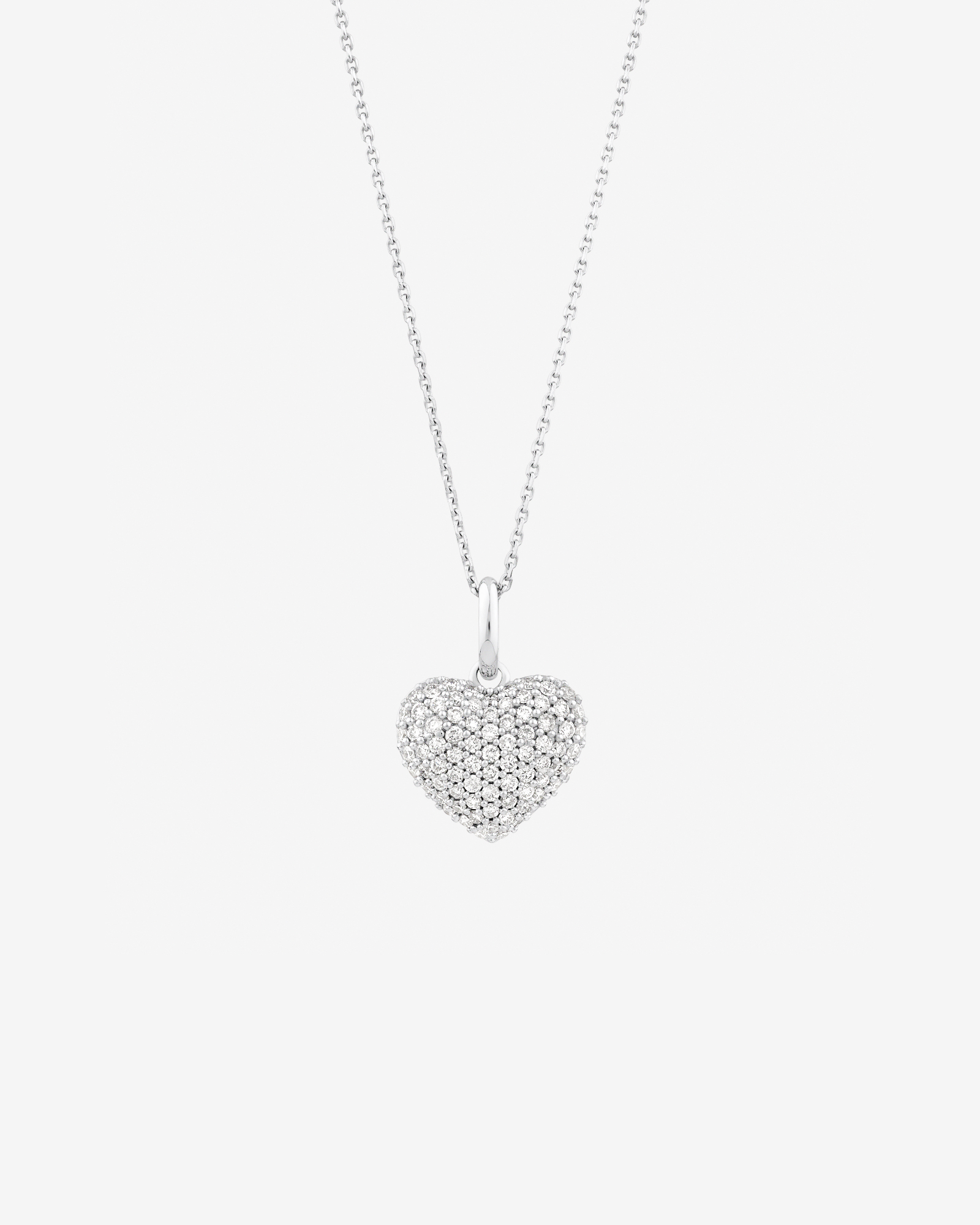 Pave Heart Pendant with 0.39 Carat TW of Diamonds in 10kt White Gold