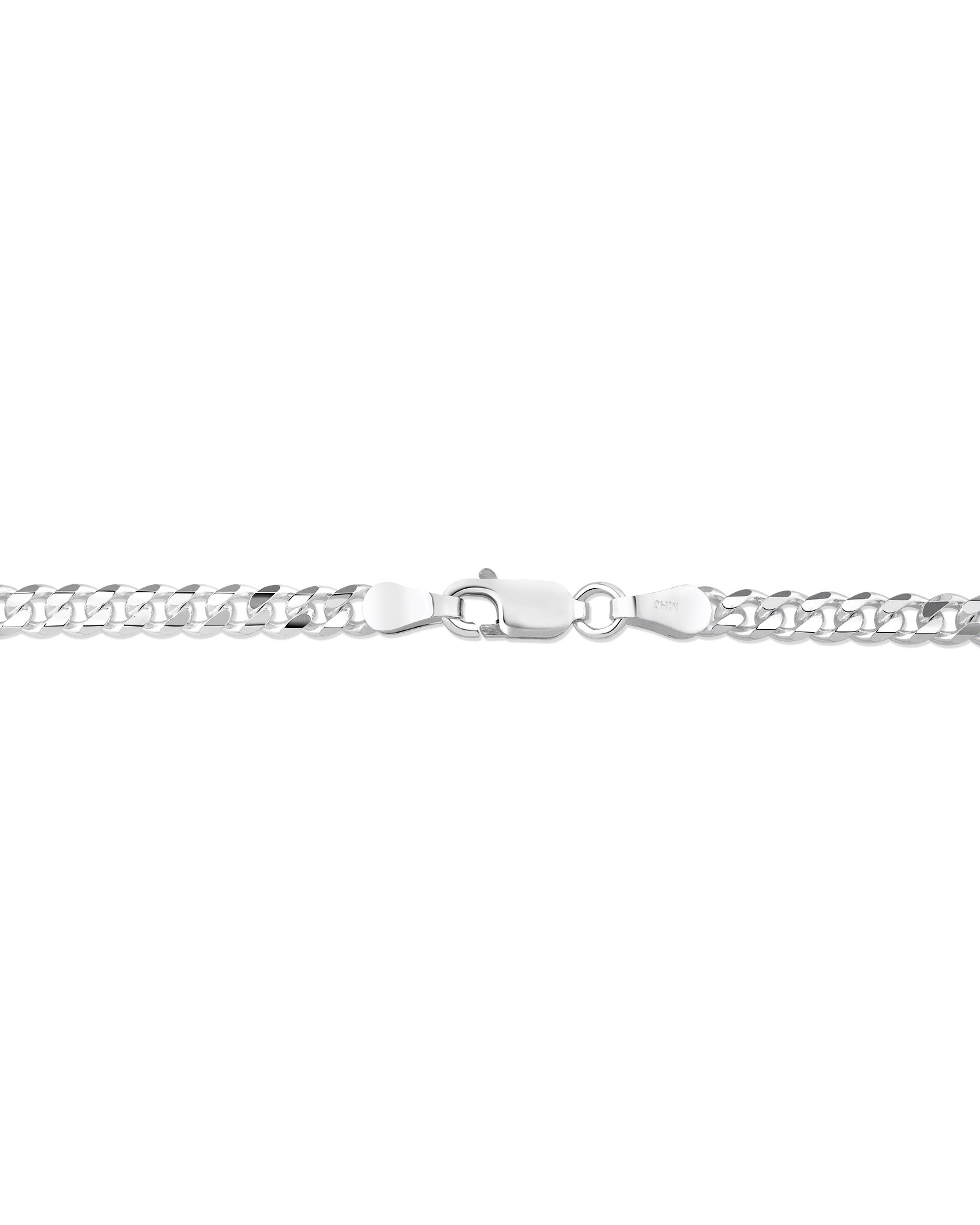 Chaîne gourmette en argent sterling de 60 cm, largeur de 3,4 mm
