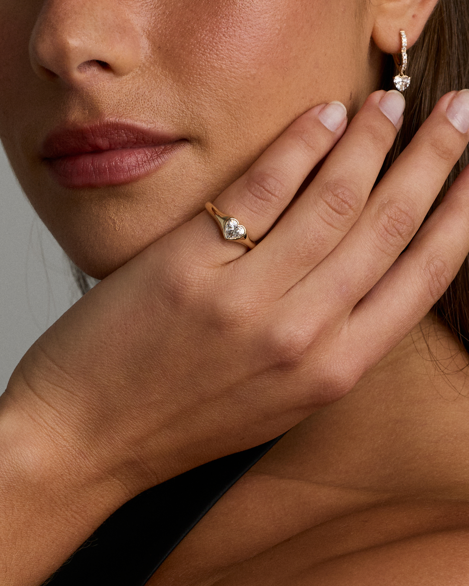 0.70 Carat TW Laboratory-Grown Diamond Heart Ring 10kt Yellow Gold