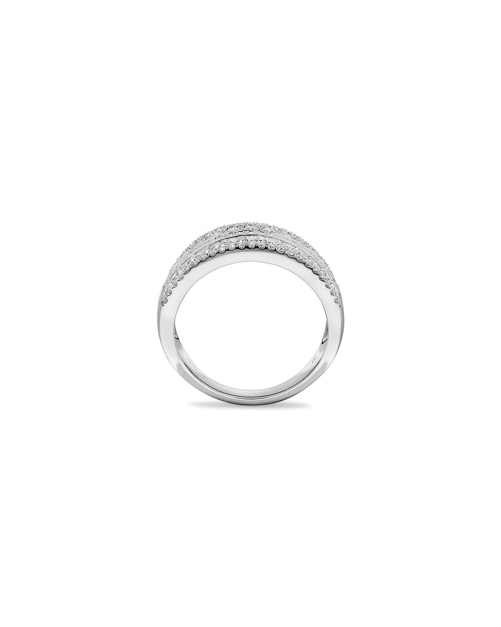 Bague large diamant de laboratoire 1.00TW en or blanc 10 carats