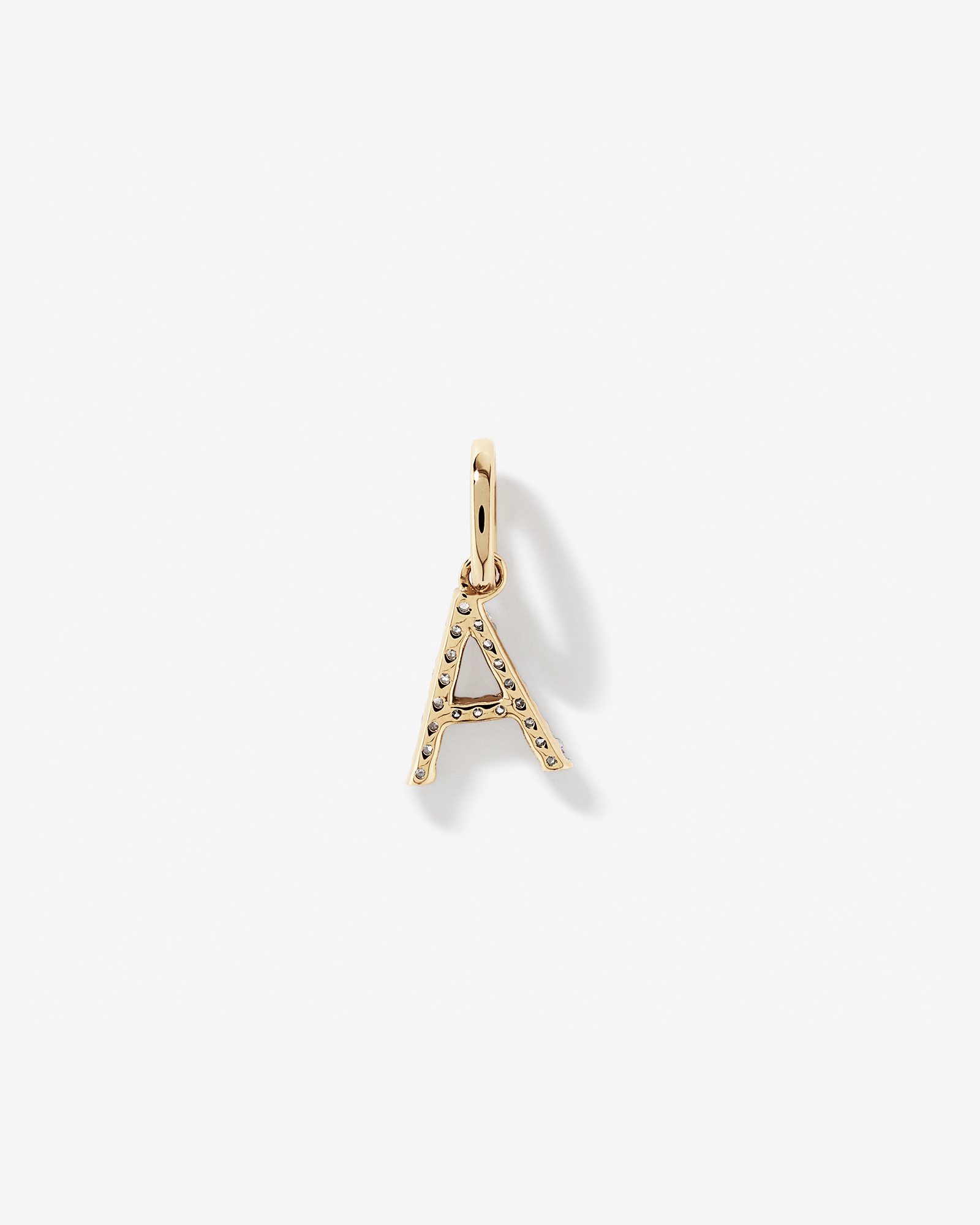 Diamond Letter A Initial Pendant in 10kt Yellow Gold