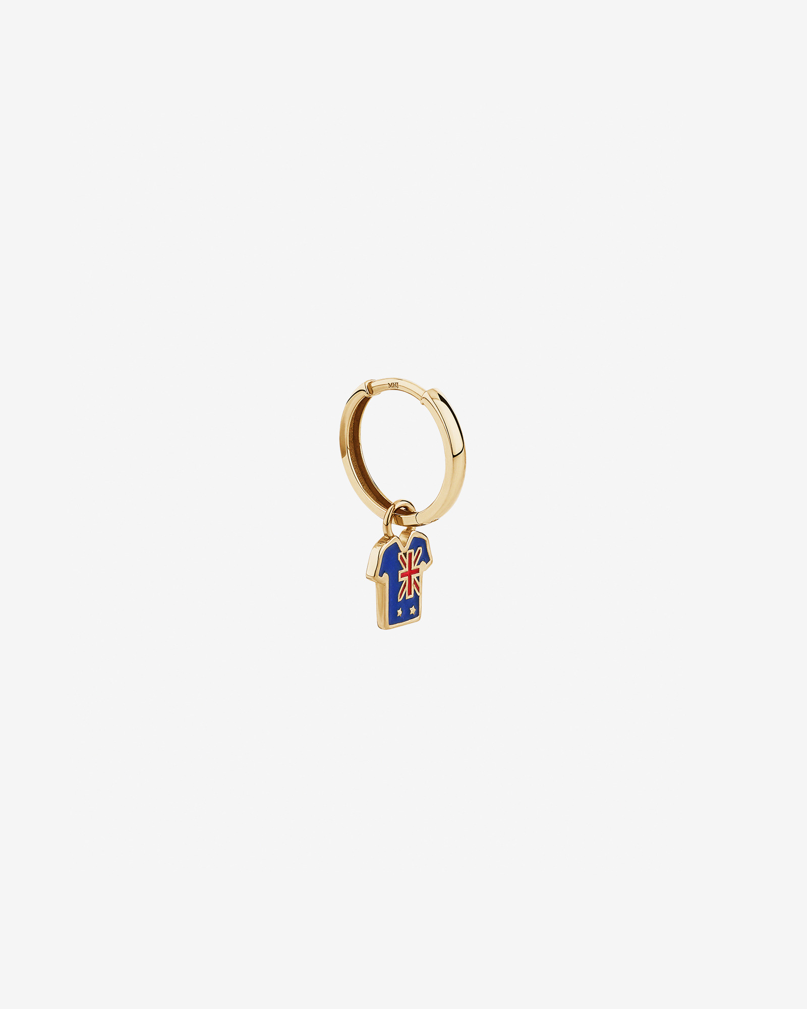 Porte-bonheur de boucles d’oreilles New Zealand Jersey en Vermeil 18Kt